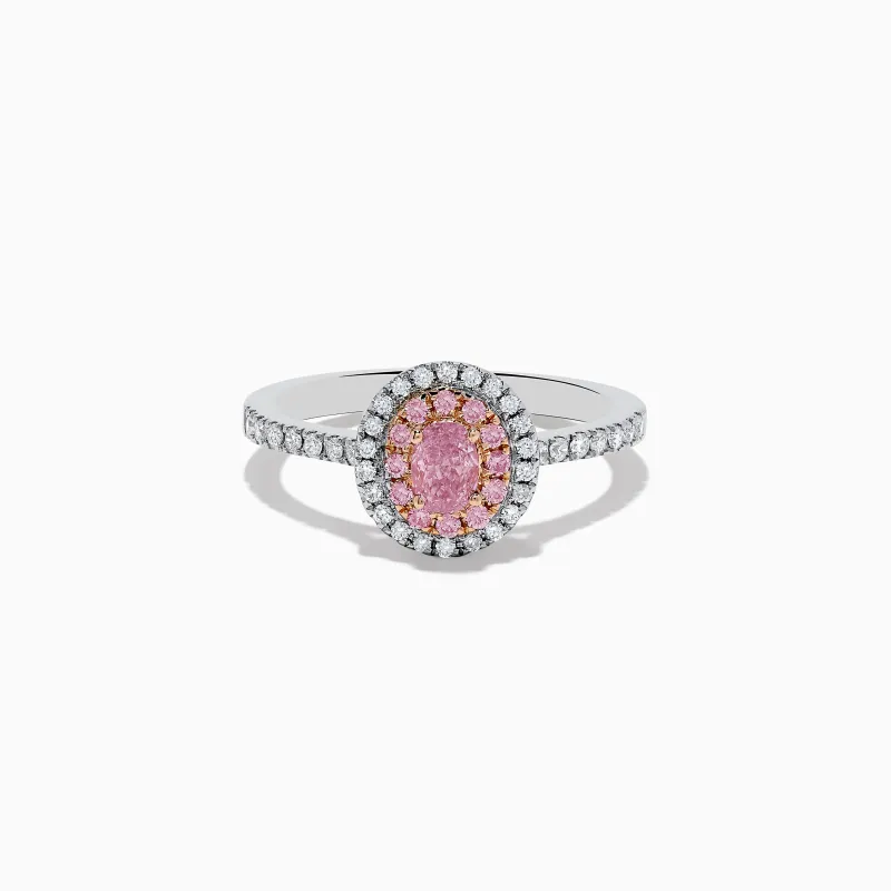 18K Two Tone Gold White and GIA Certified Pink Diamond Ring sold by Effy