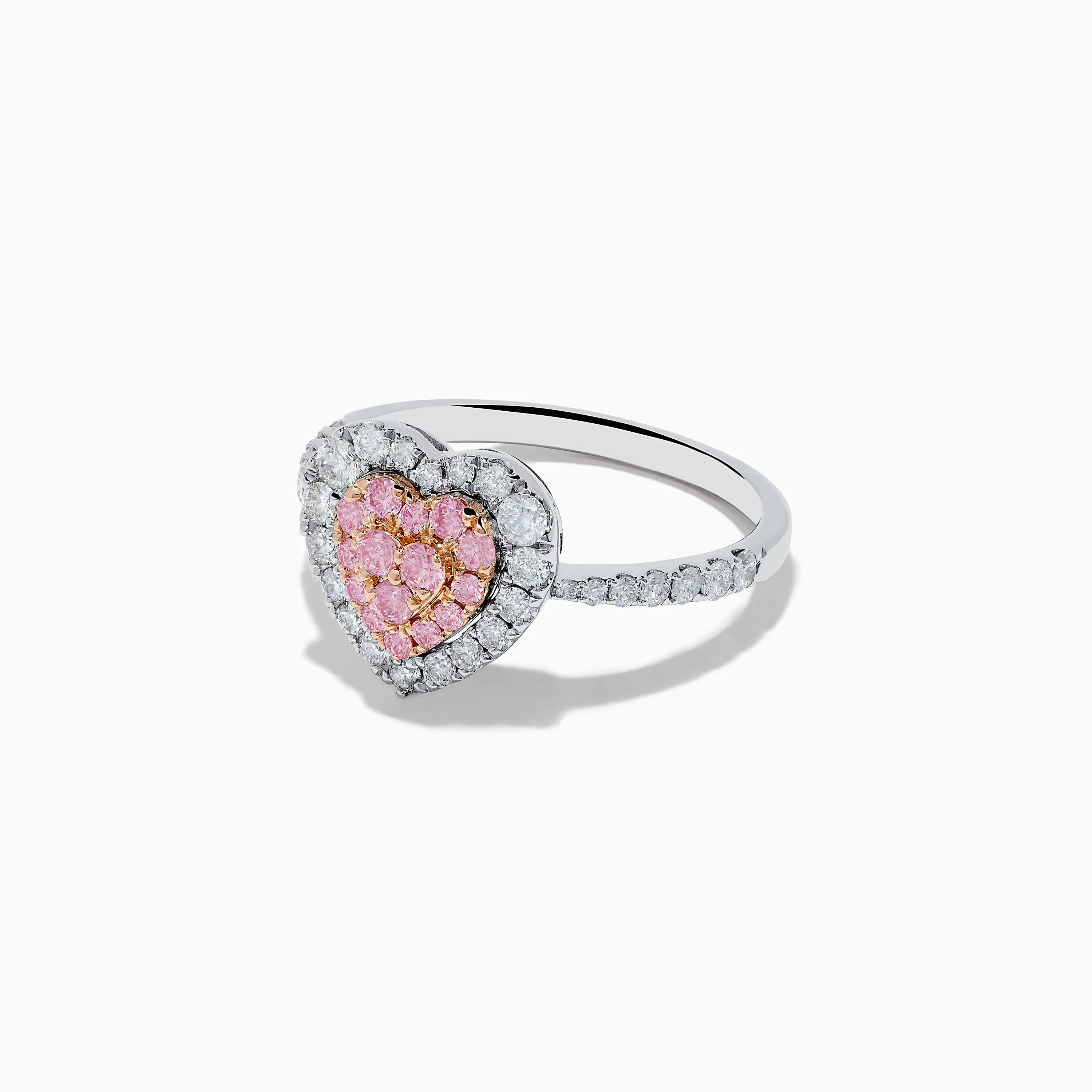 Novelty 18K Two Tone Gold Pink and White Diamond Heart Ring sold by Effy product image thumbnail 2