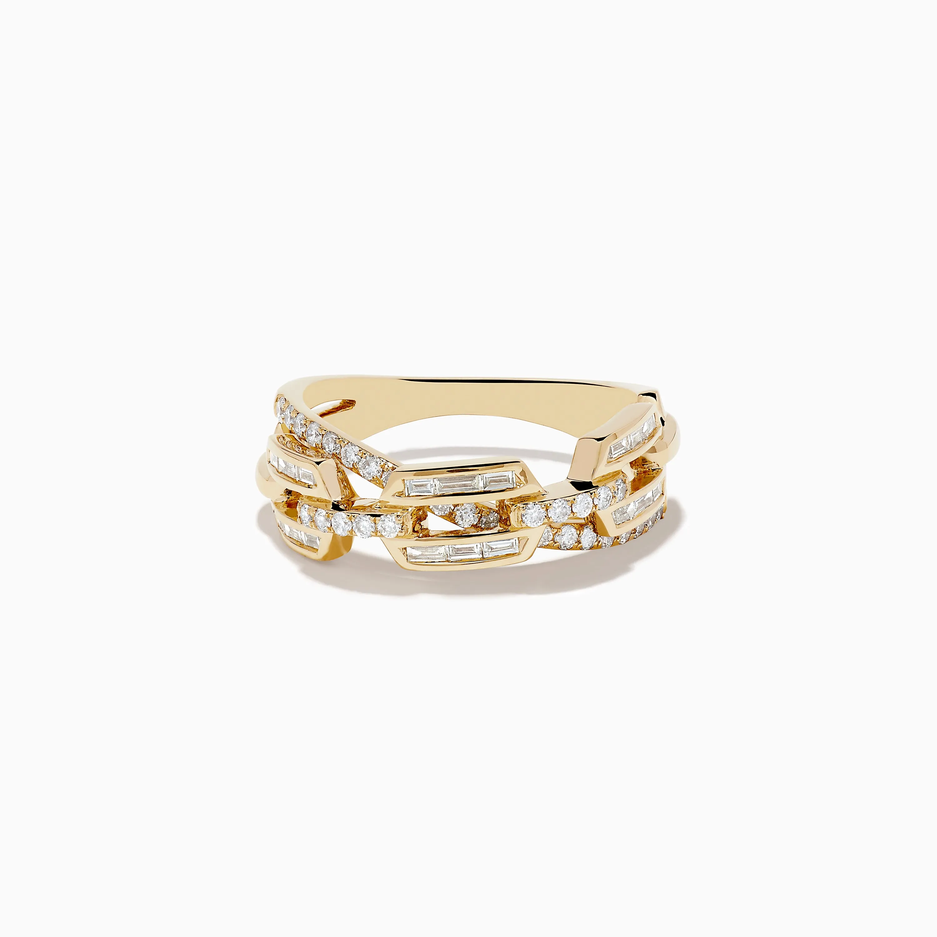 14K Yellow Gold Diamond Interlocking Crossover Ring 0.46 TCW sold by Effy