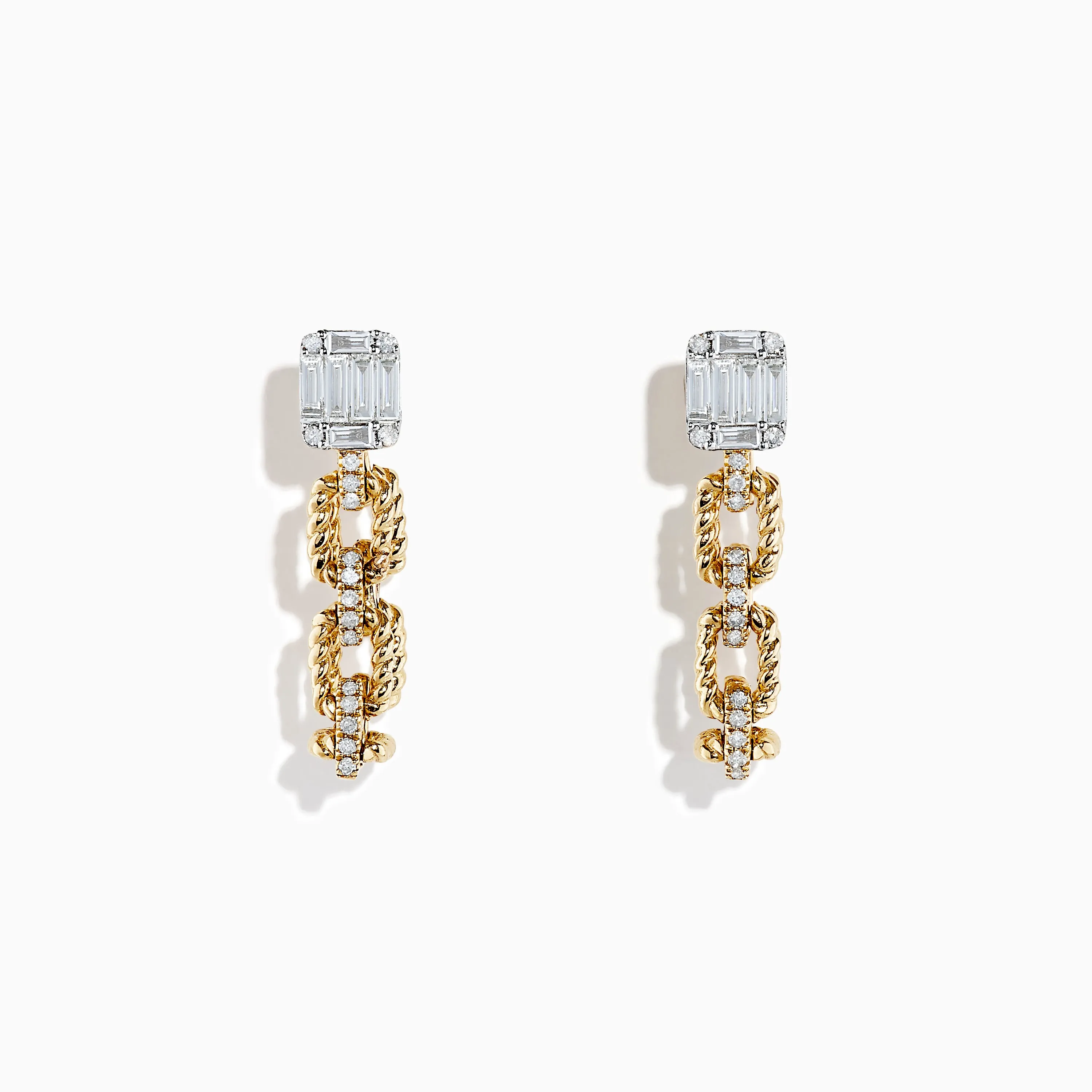 D'Oro 14K Yellow Gold Chain Link Diamond Earrings sold by Effy