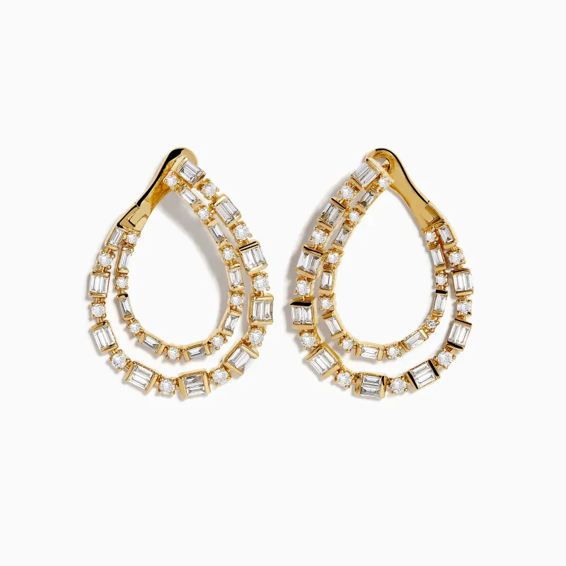 D'Oro 14K Yellow Gold Diamond Statement Earrings 2.01 TCW sold by Effy