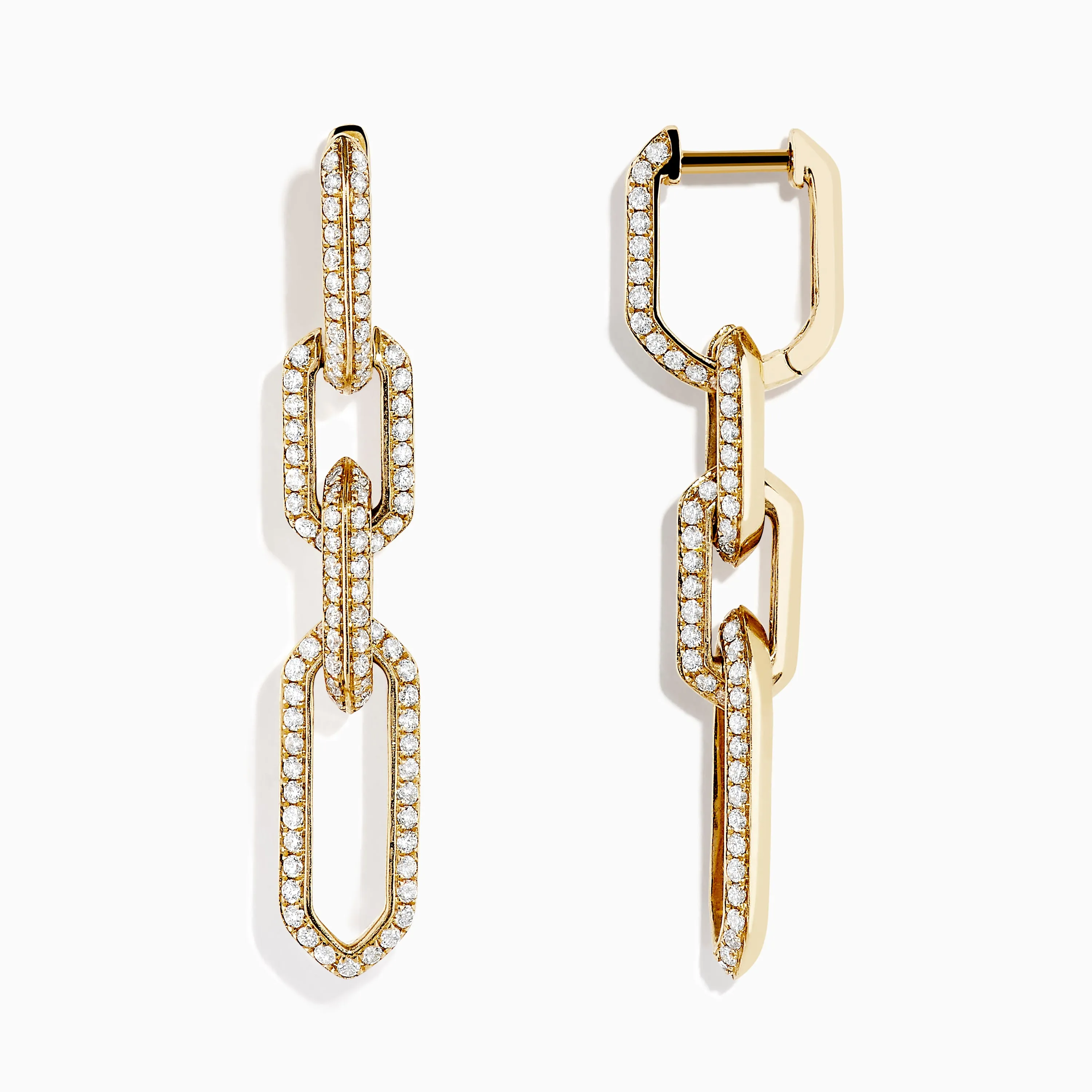 D'Oro 14K Yellow Gold Chain Link Diamond Drop Earrings sold by Effy product image thumbnail 2