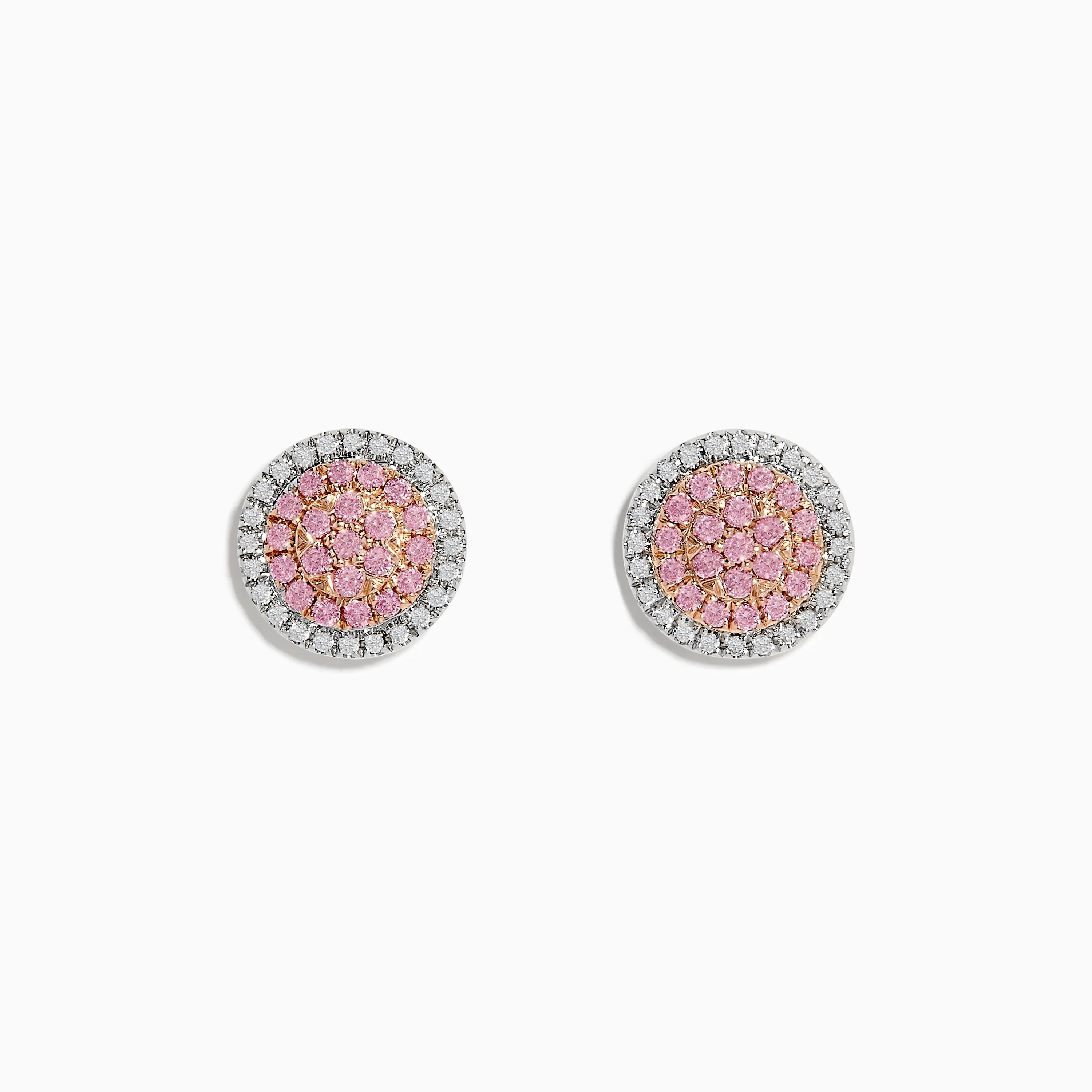 14K Two Tone Gold Pink and White Diamond Earrings sold by Effy