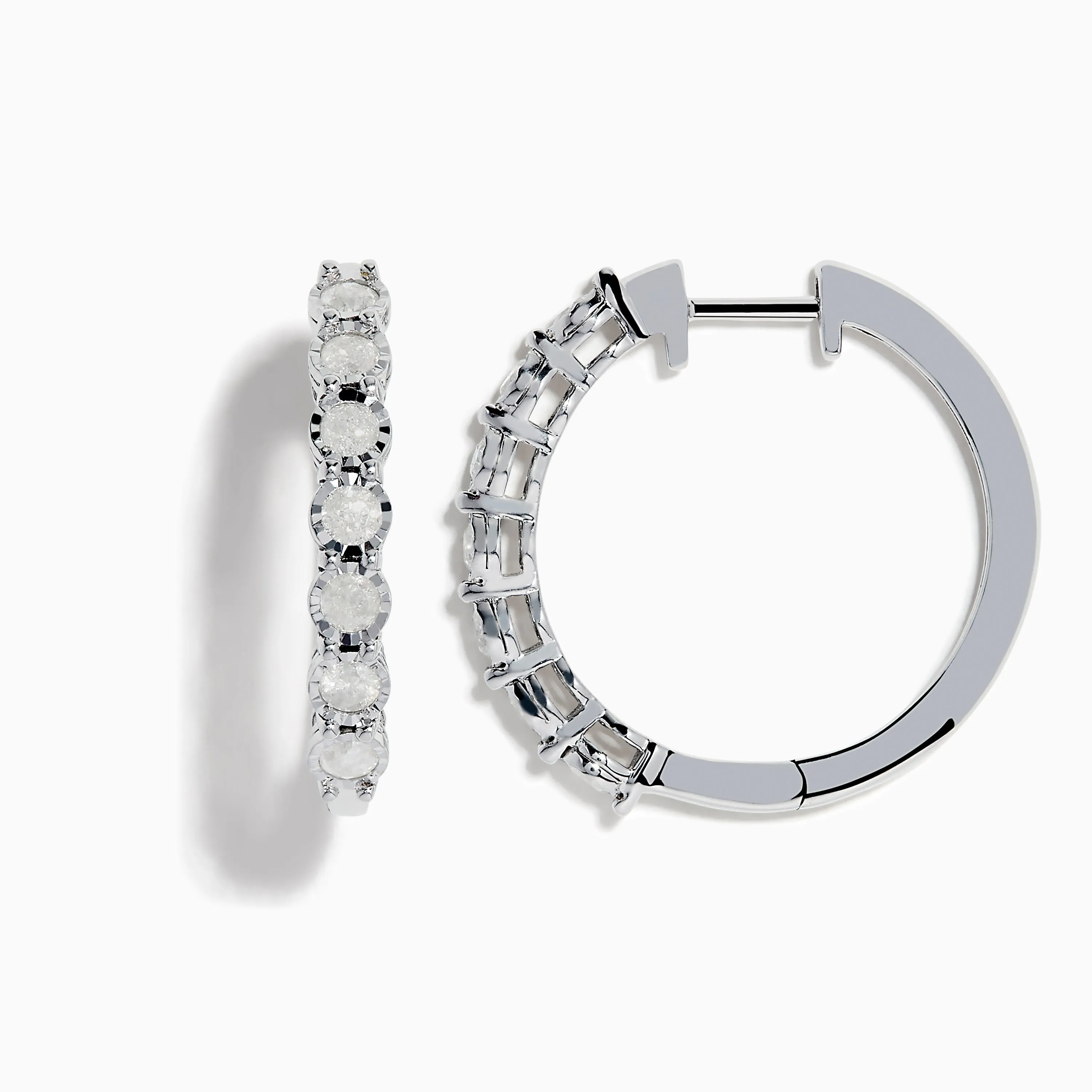925 Silver Diamond Hoop Earrings sold by Effy product image thumbnail 2