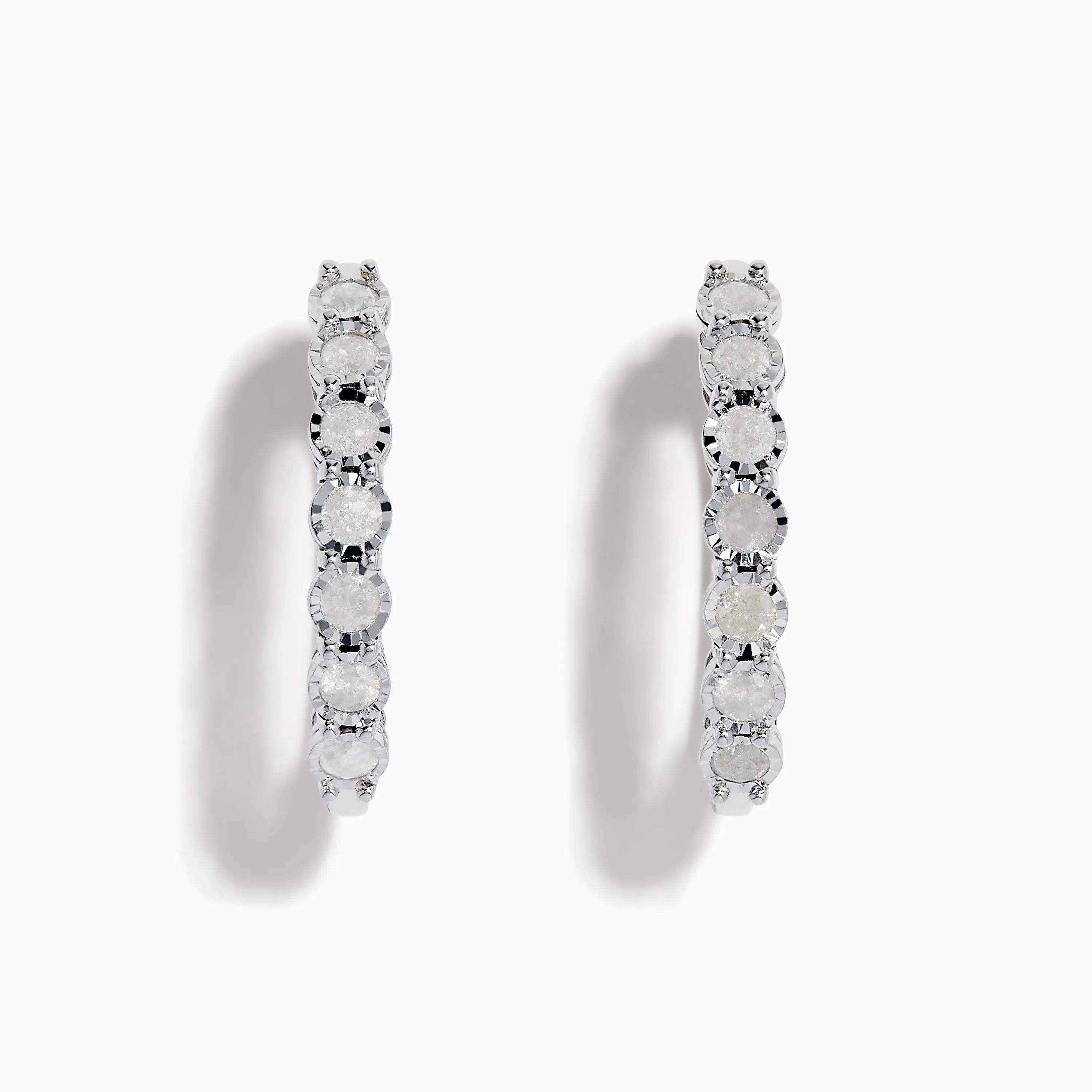 925 Silver Diamond Hoop Earrings sold by Effy