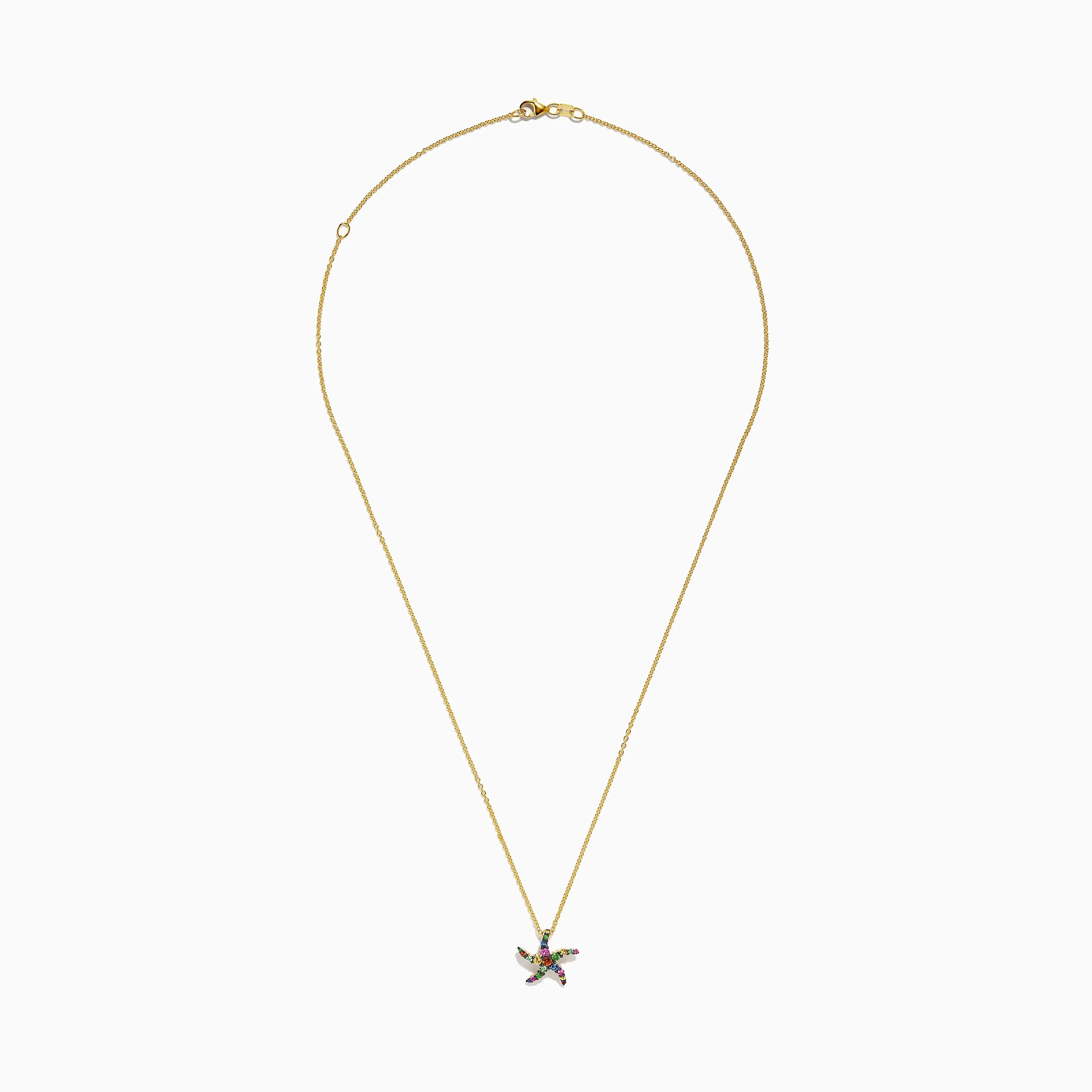 Seaside 14K Yellow Gold Multi Sapphire Starfish Pendant sold by Effy product image thumbnail 2