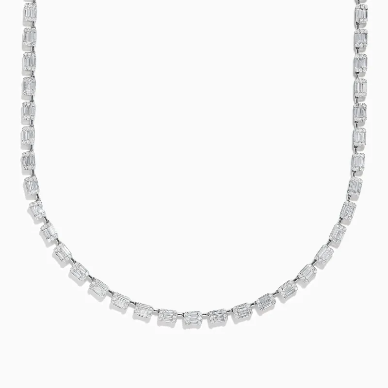 Classique 14K White Gold Diamond Tennis Necklace 7.92 TCW sold by Effy