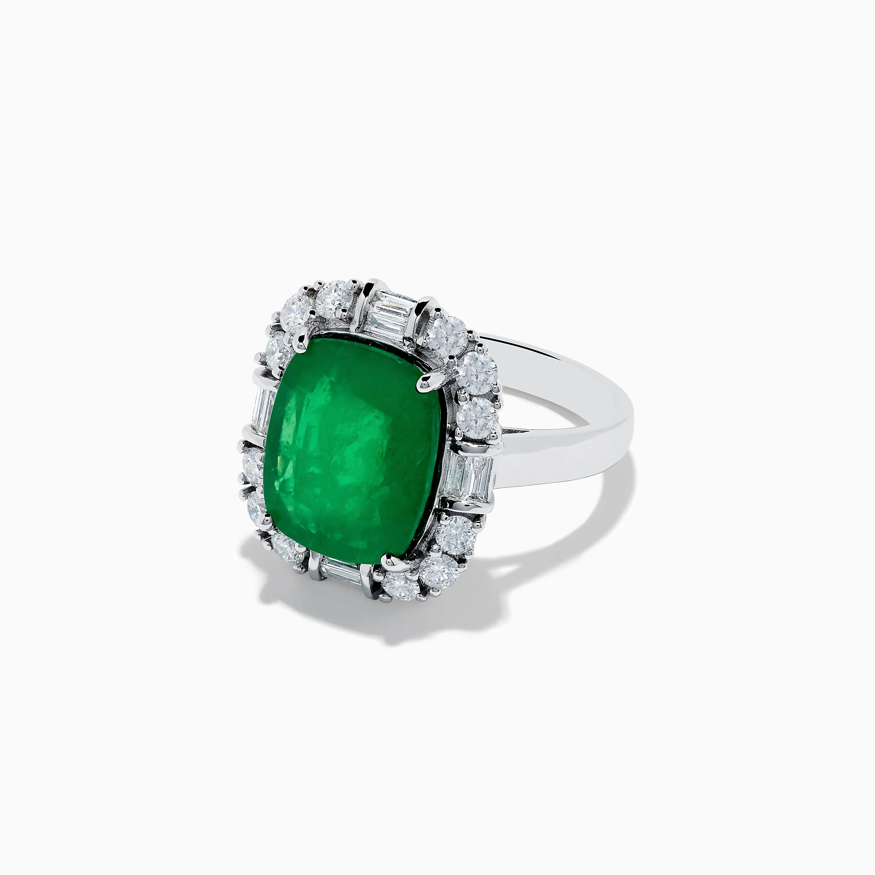 Brasilica 14K White Gold Emerald and Diamond Ring sold by Effy product image thumbnail 2