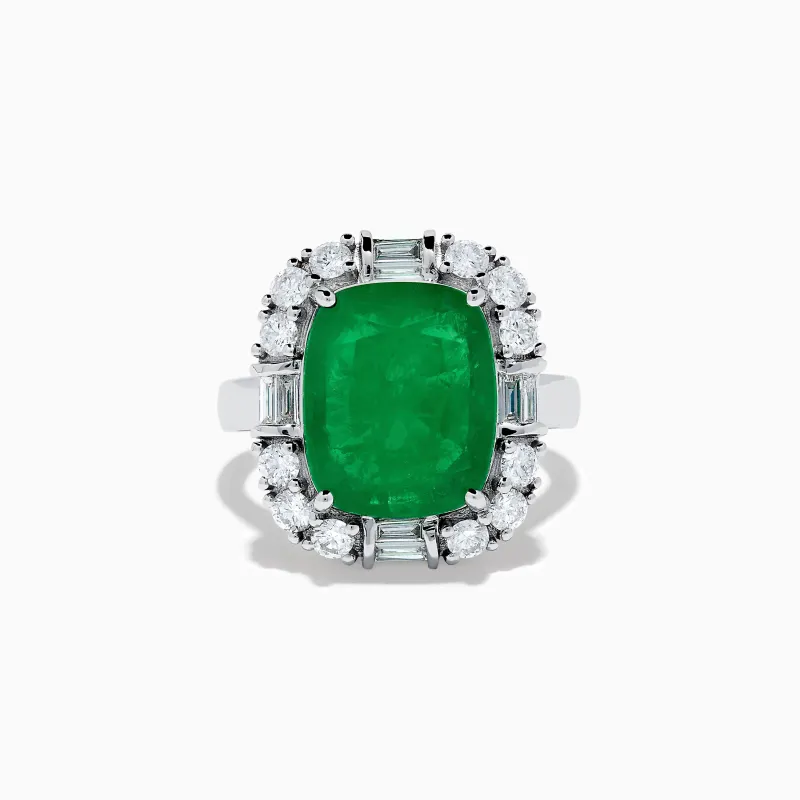 Brasilica 14K White Gold Emerald and Diamond Ring sold by Effy