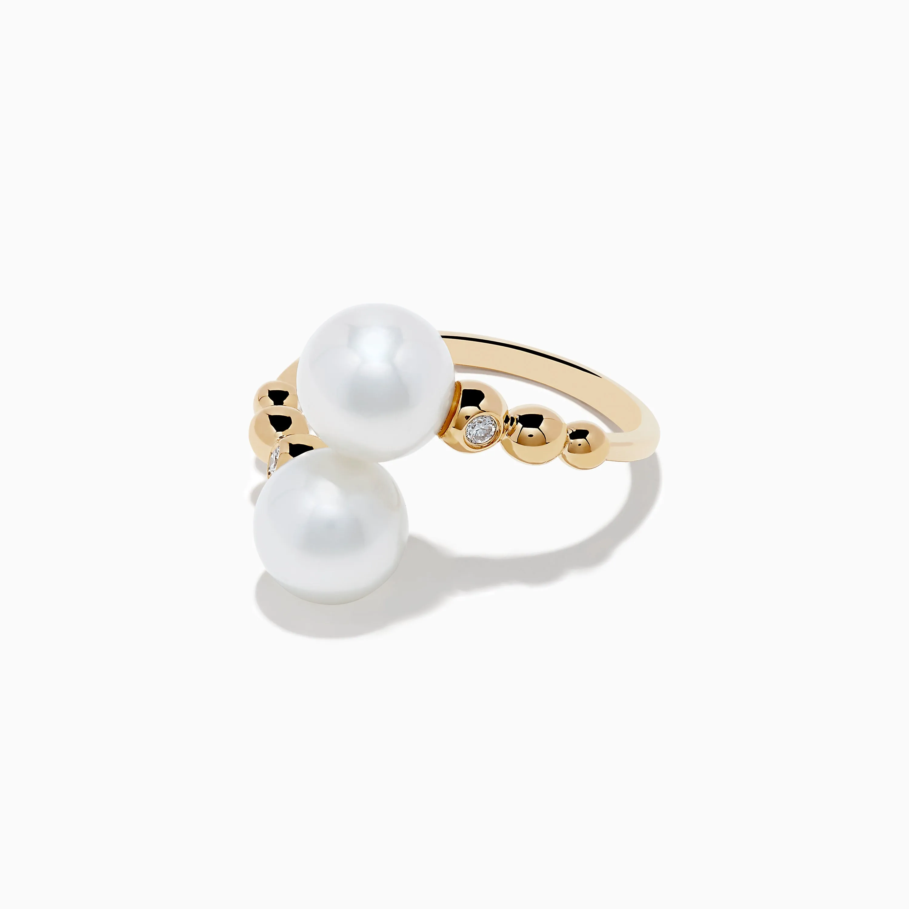 14K Yellow Gold Fresh Water Pearl and Diamond Bypass Ring sold by Effy product image thumbnail 2