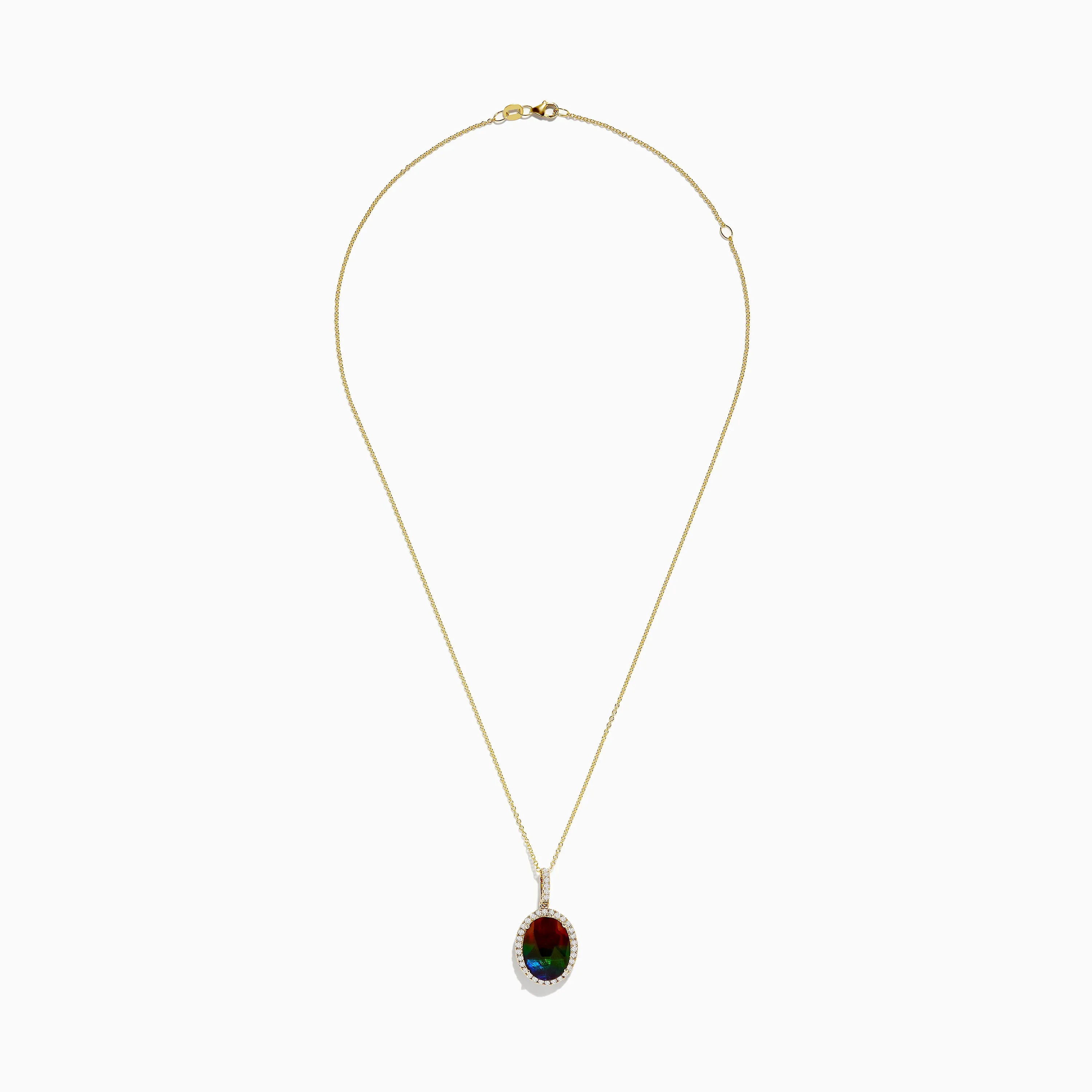 14K Yellow Gold Ammolite and Diamond Pendant sold by Effy product image thumbnail 2