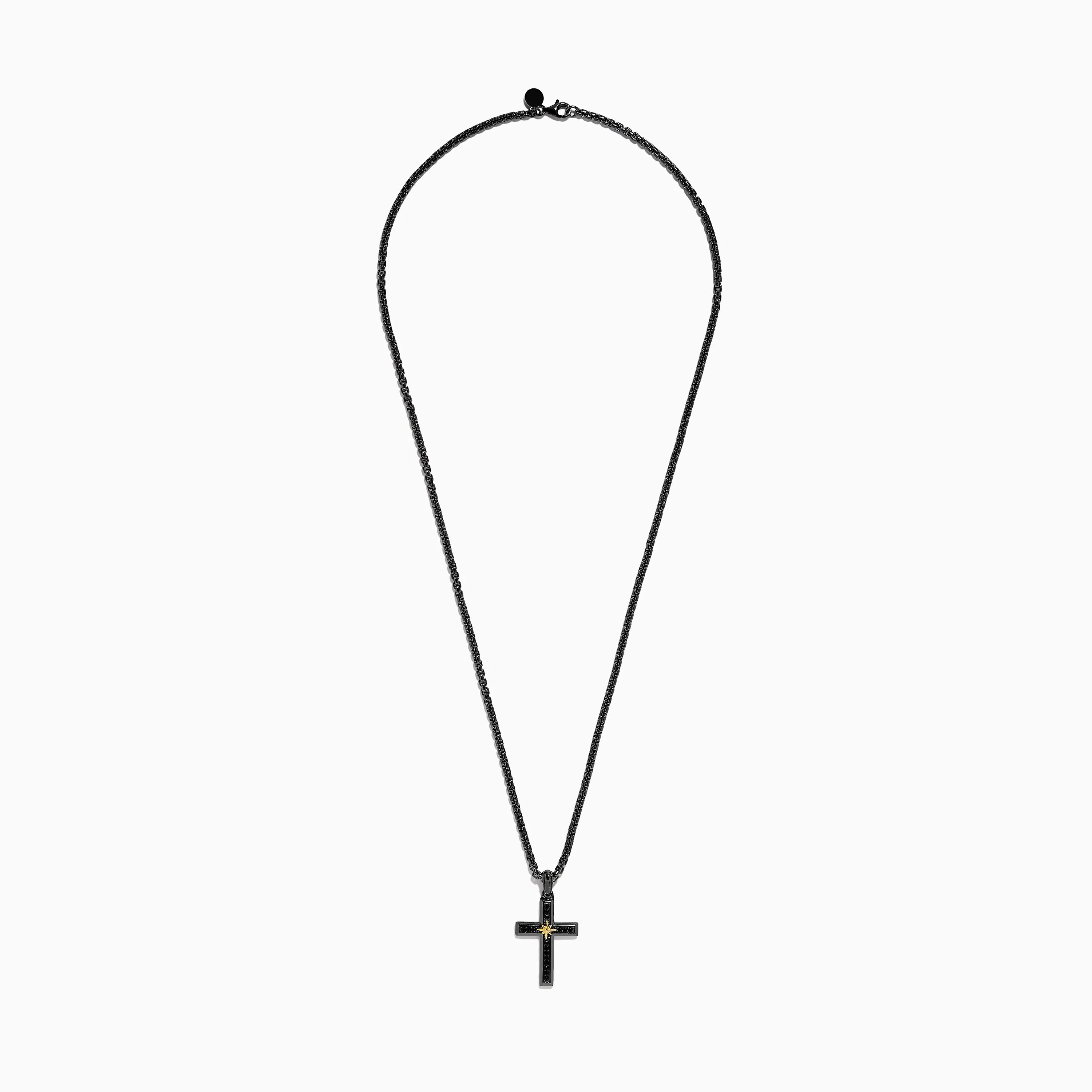 Men's Rhodium Sterling Silver and Yellow Gold Plated Spinel Cross Pendant sold by Effy product image thumbnail 2