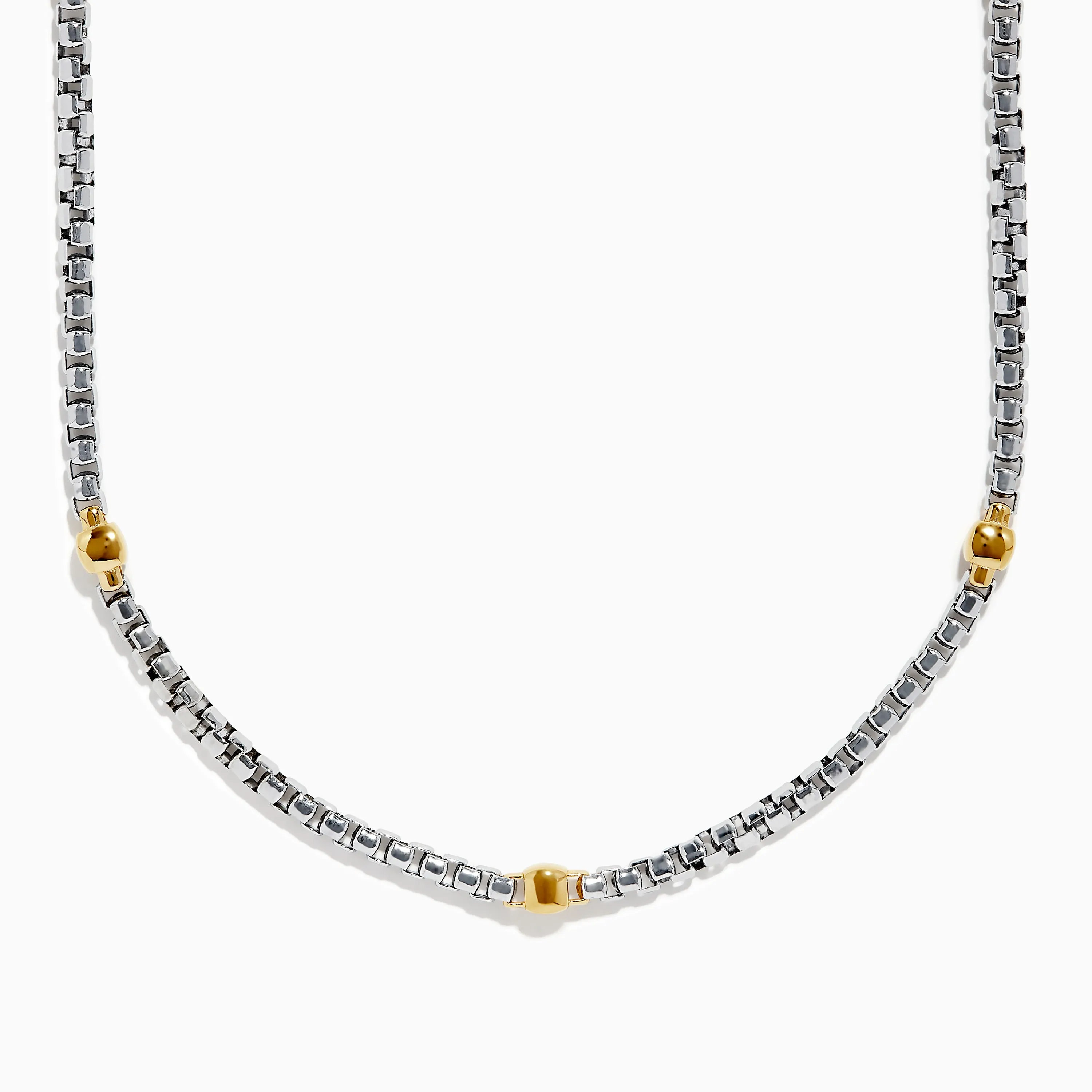 Men's 925 Sterling Silver and Yellow Gold Plated Necklace sold by Effy