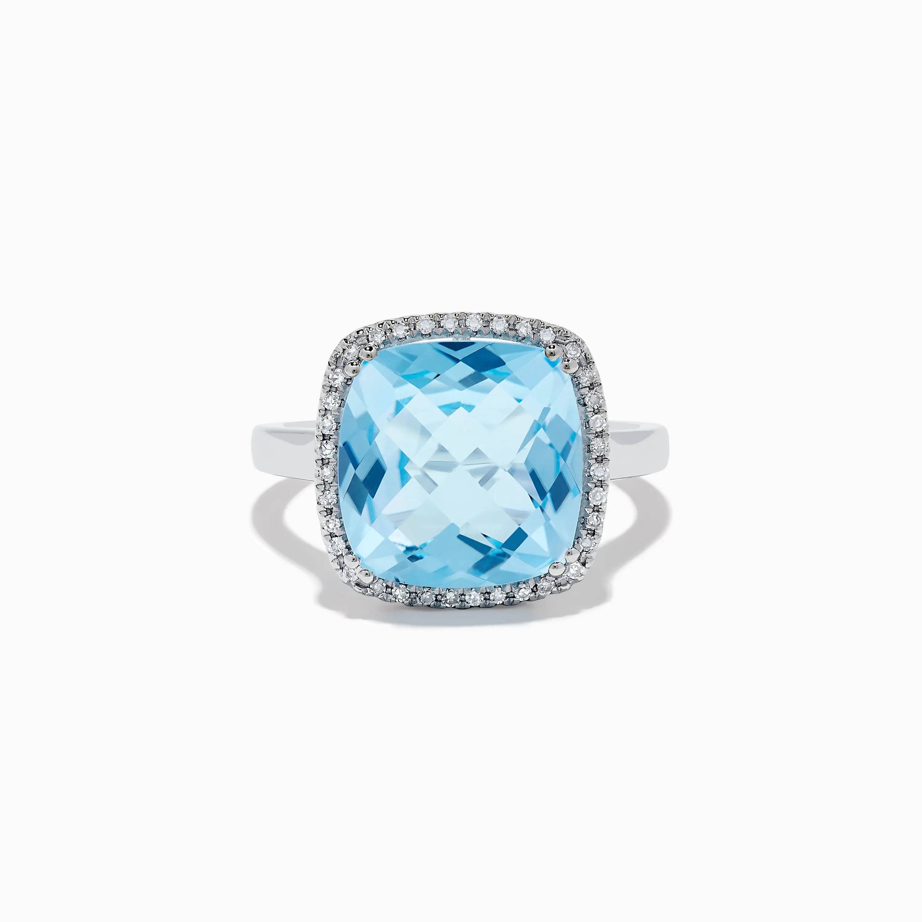 Ocean Bleu 14K White Gold Blue Topaz and Diamond Ring sold by Effy