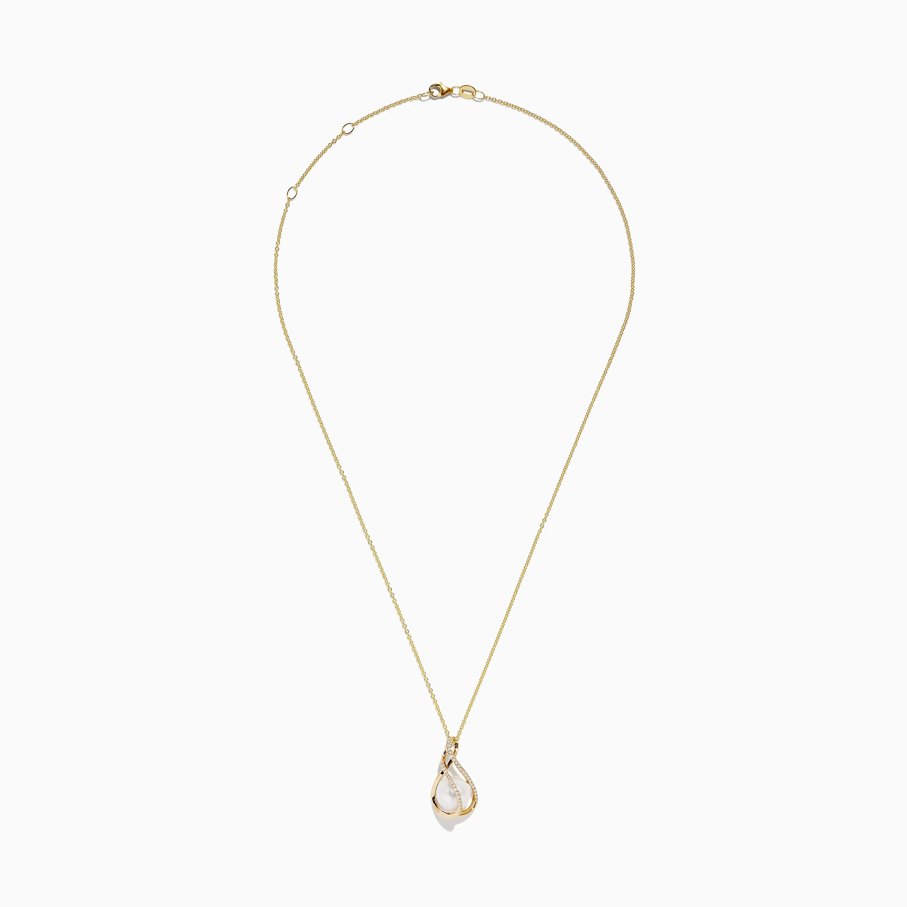 14K Yellow Gold Fresh Water Pearl and Diamond Pendant sold by Effy product image thumbnail 2