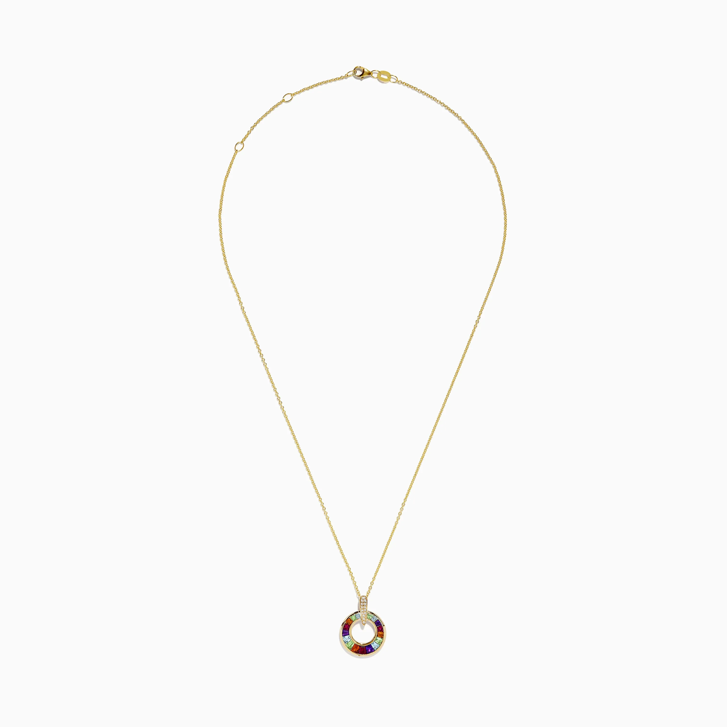 Mosaic 14K Yellow Gold Multi Gemstone and Diamond Pendant sold by Effy product image thumbnail 2