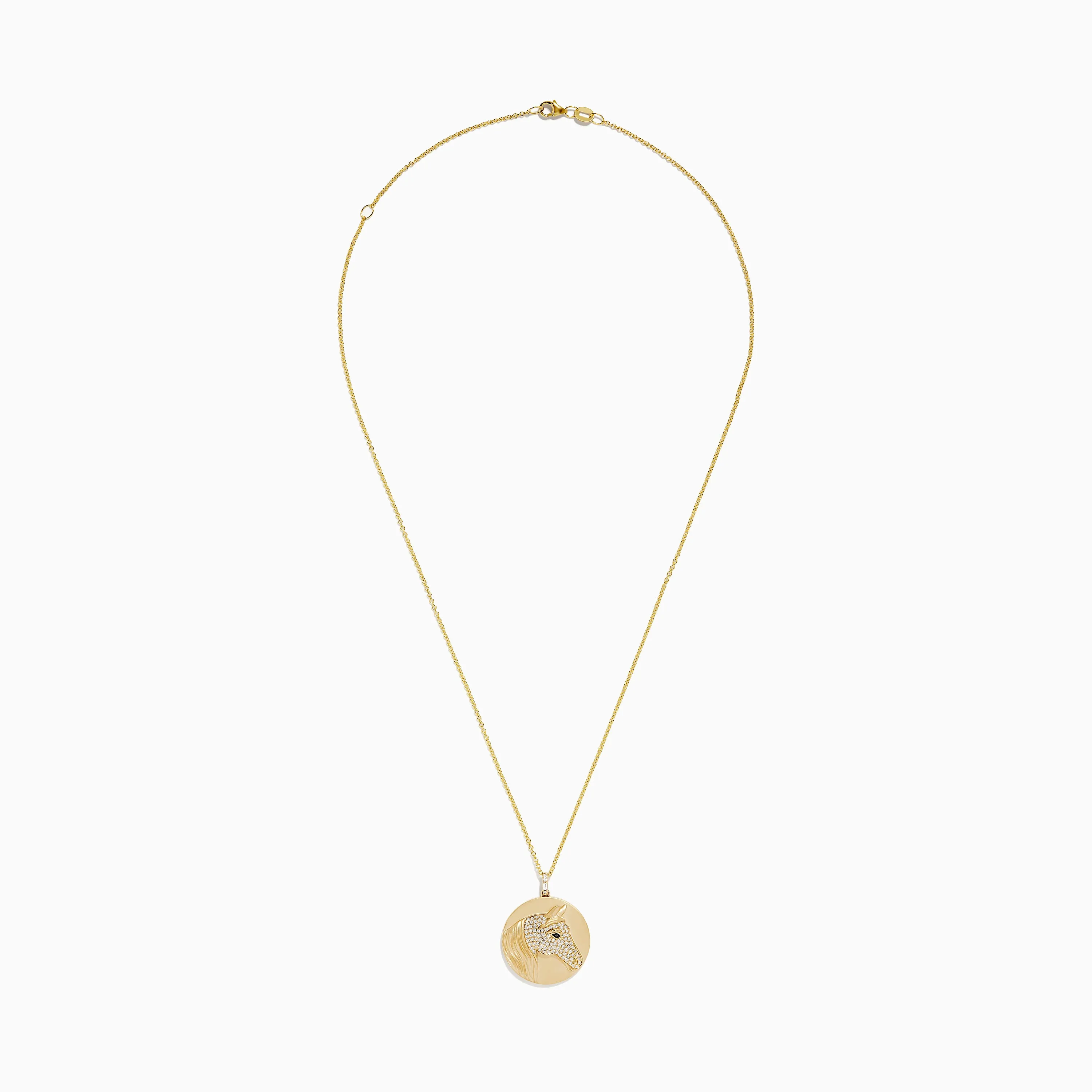 Safari 14K Yellow Gold White and Black Diamond Horse Pendant sold by Effy product image thumbnail 2