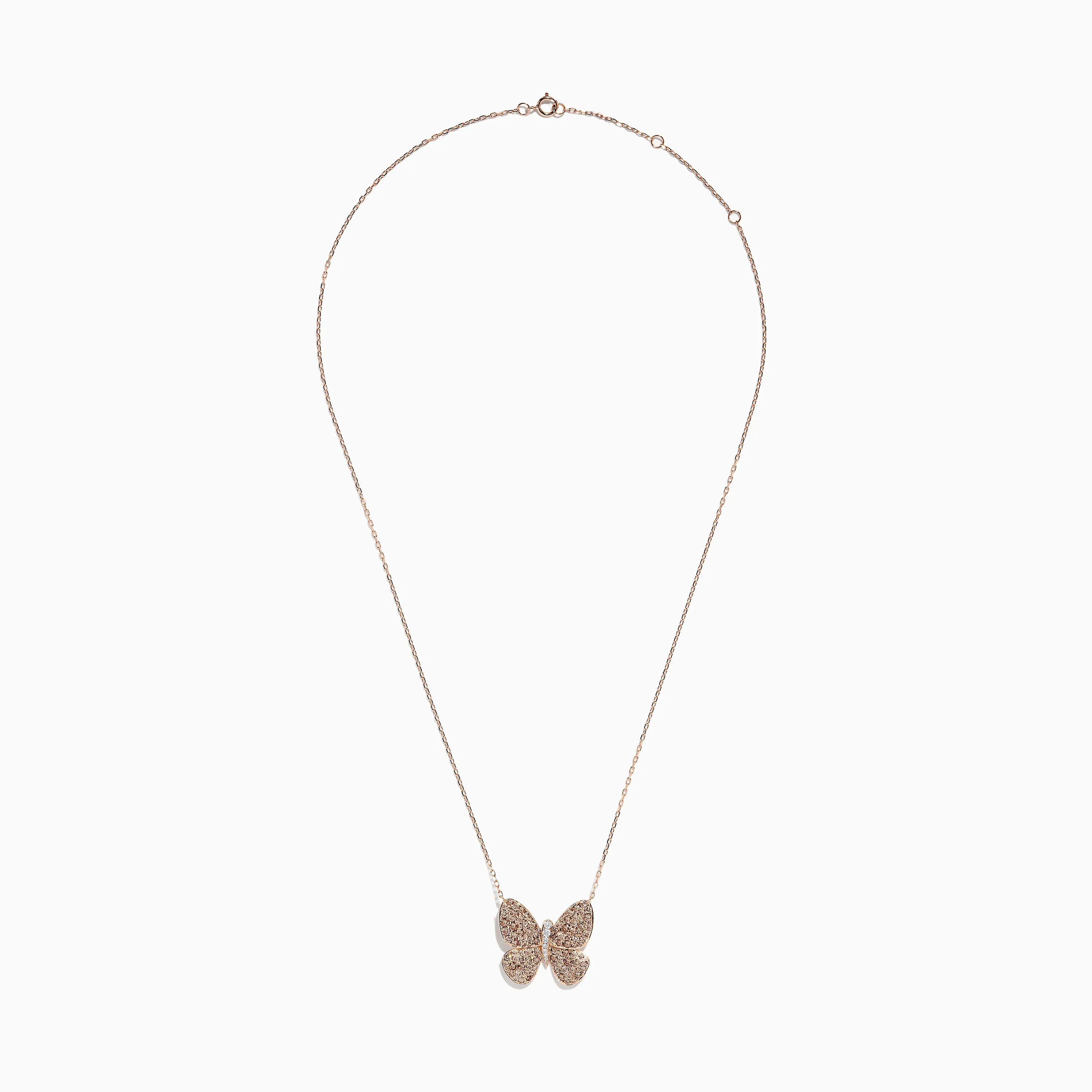14K Rose Gold Brown and White Diamond Butterfly Necklace sold by Effy product image thumbnail 2