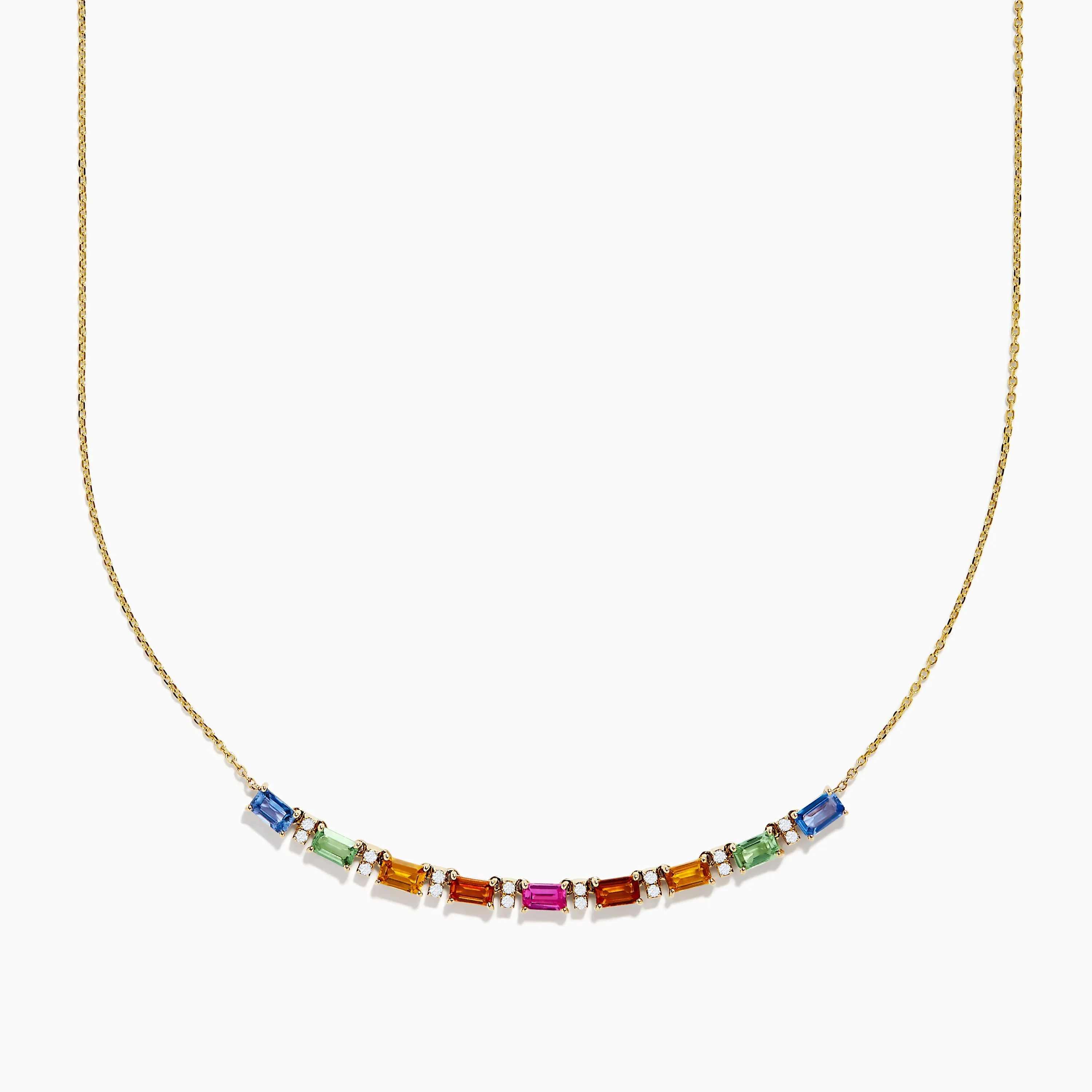 Watercolors 14K Yellow Gold Multi Sapphire and Diamond Necklace sold by Effy
