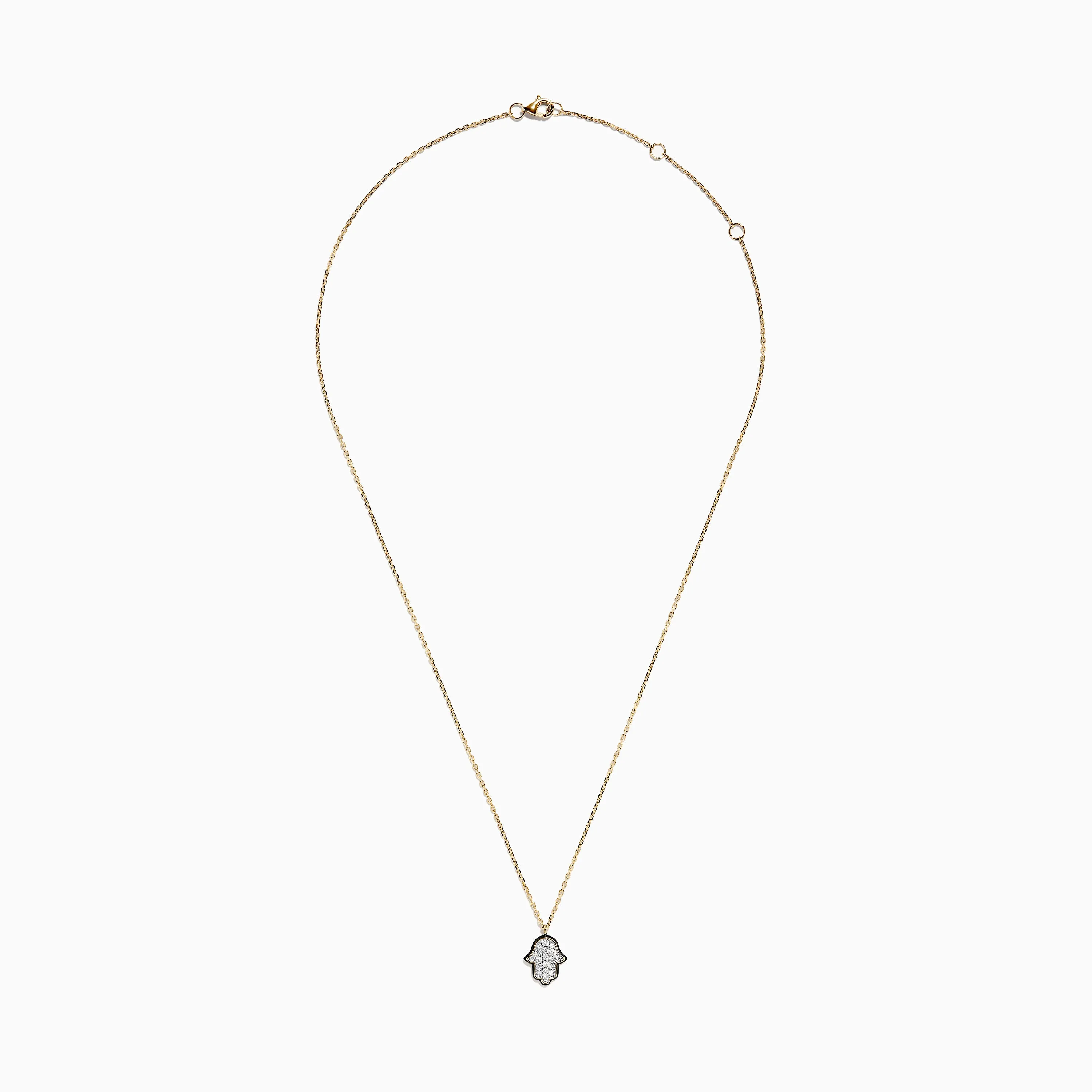 Novelty 14K Yellow Gold Diamond Hamsa Pendant sold by Effy product image thumbnail 2