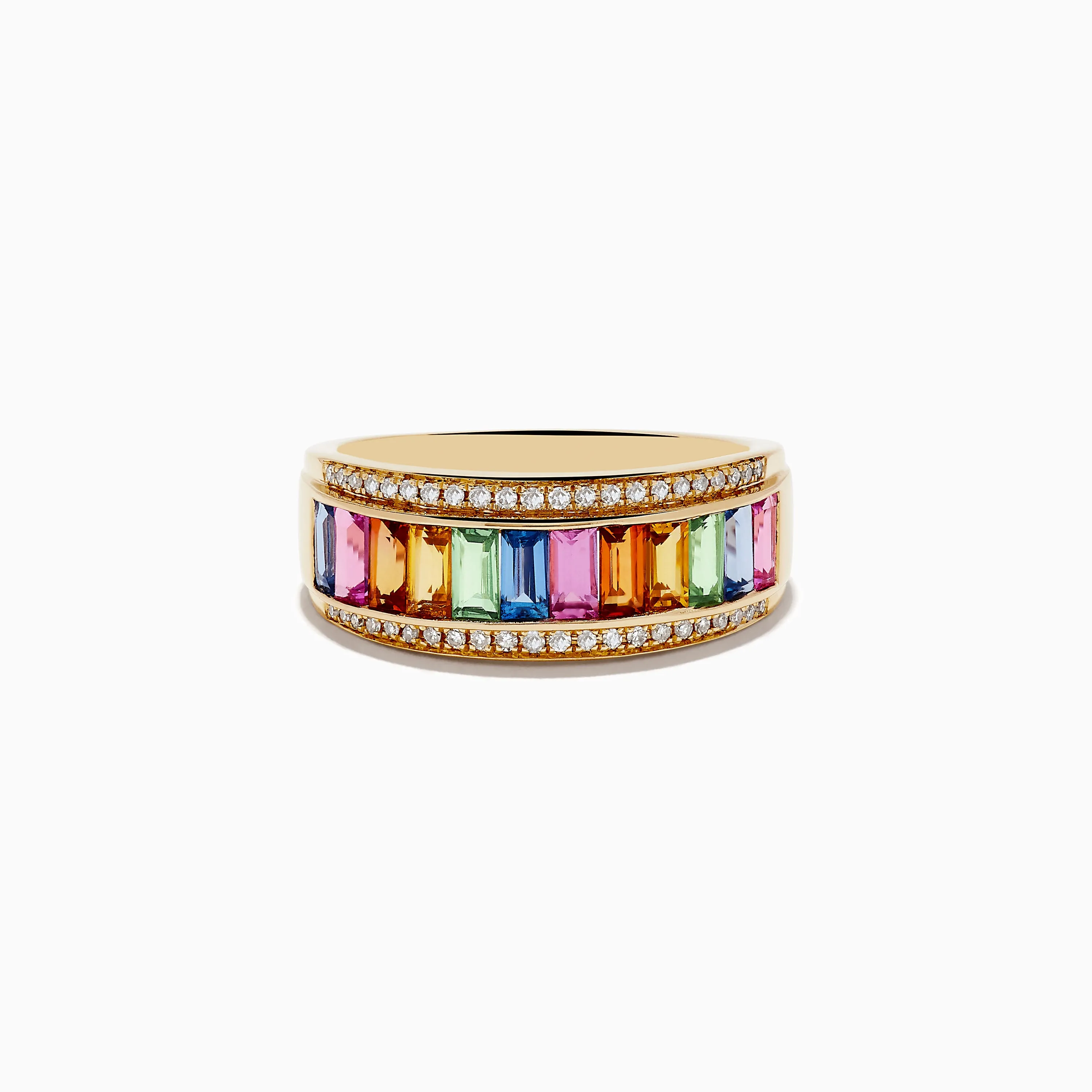 Watercolors 14K Yellow Gold Multi Sapphire and Diamond Ring sold by Effy
