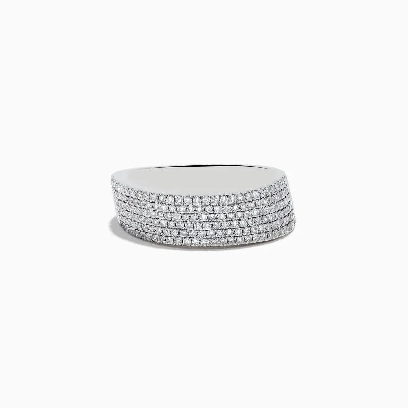 925 Sterling SIlver Diamond Slant Ring sold by Effy