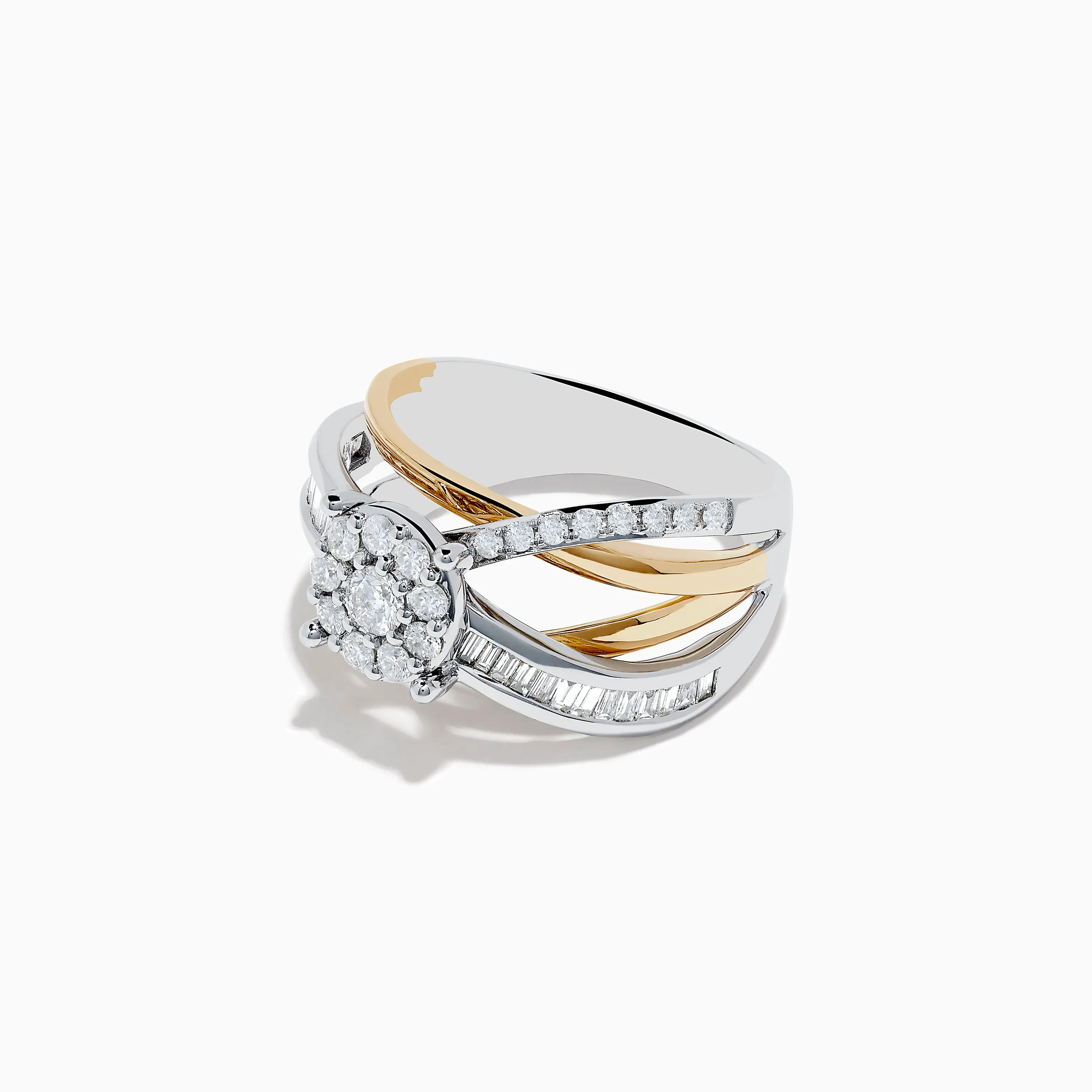 Duo 14K Two Tone Gold Diamond Cross Over Ring 0.89 TCW sold by Effy product image thumbnail 2