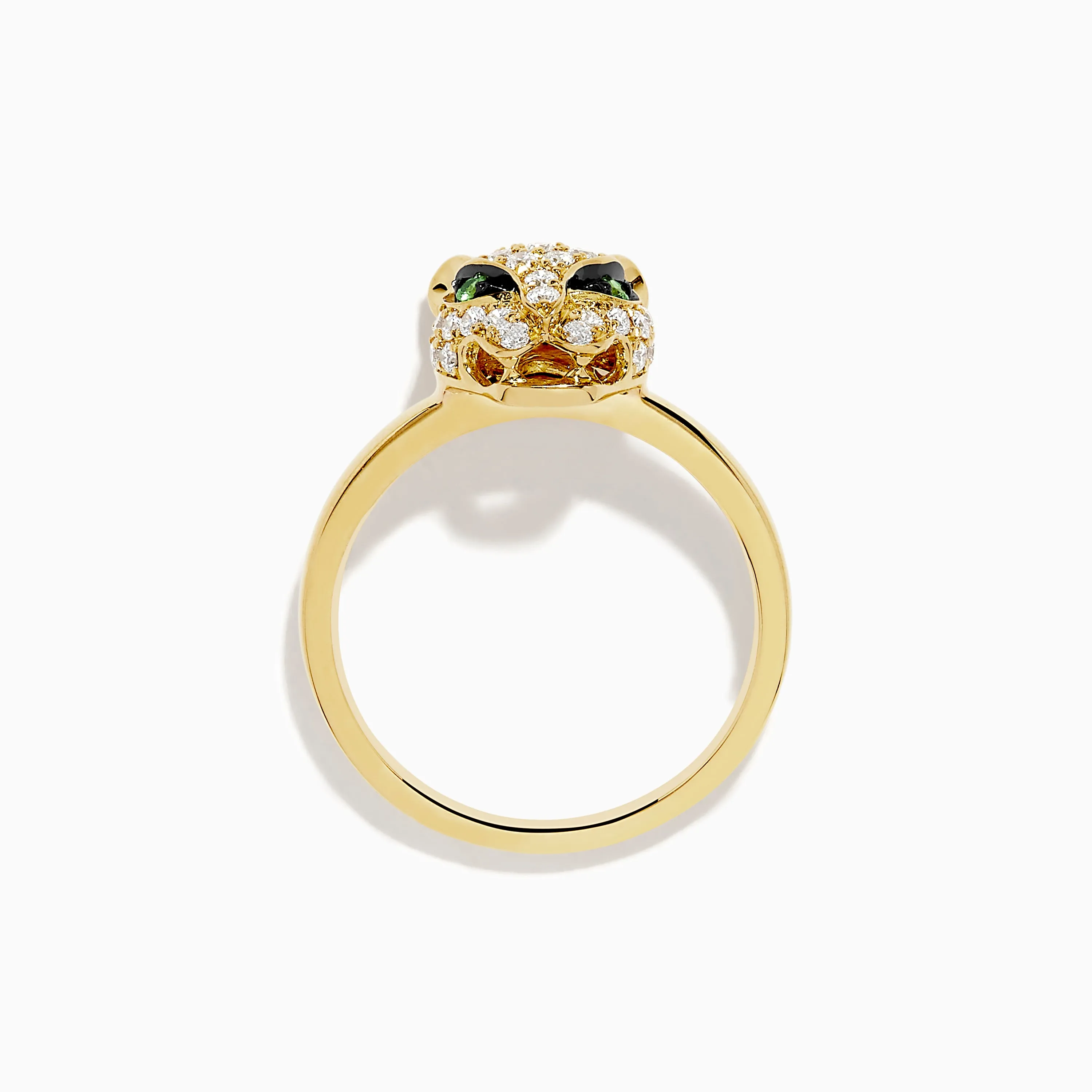 Signature 18K Yellow Gold Diamond and Tsavorite Panther Ring sold by Effy product image thumbnail 3
