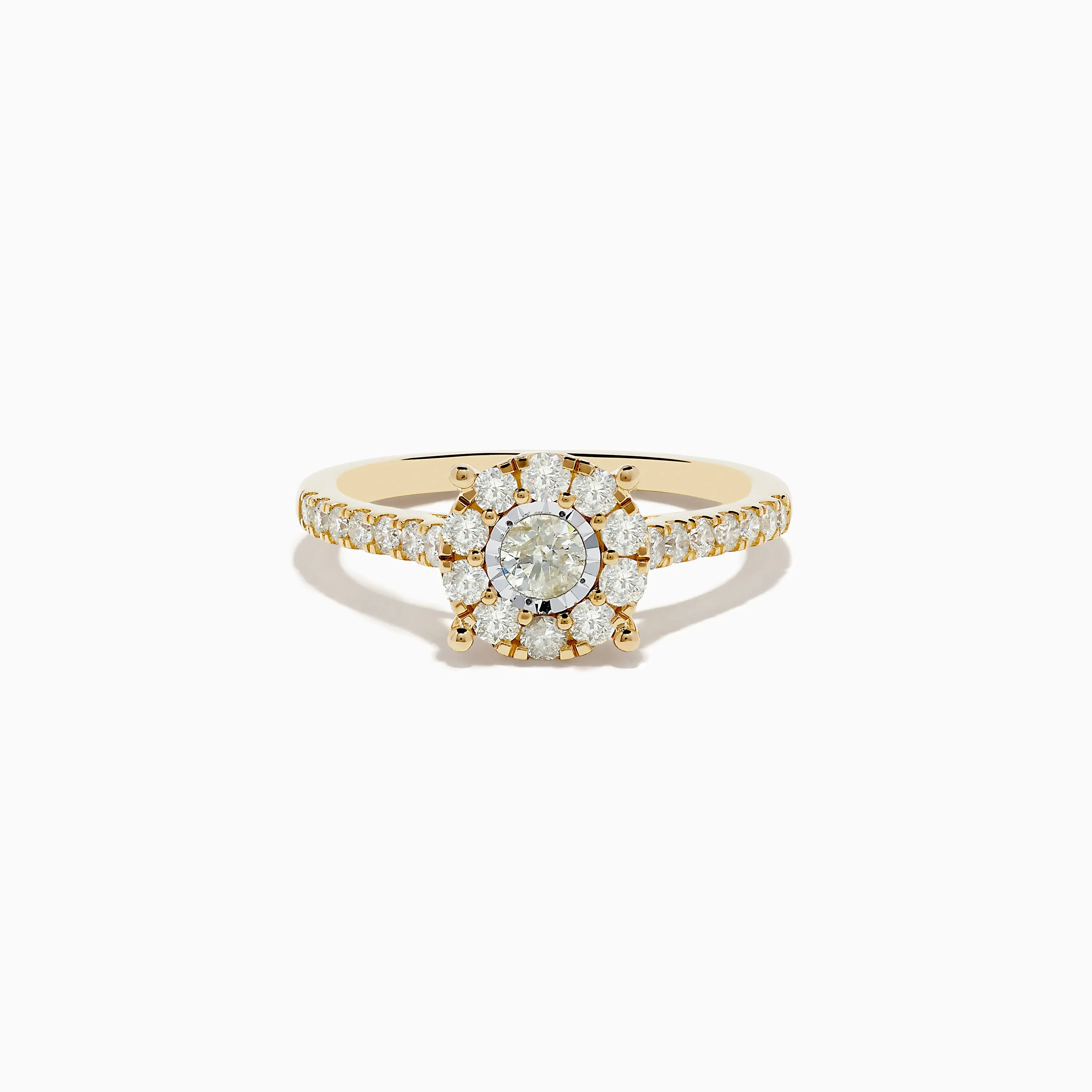 Duo 14K Yellow and White Gold Diamond Cluster Ring 0.73 TCW sold by Effy