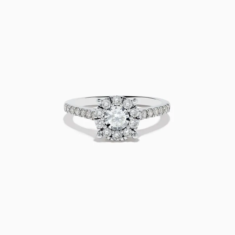 Bouquet 14K White Gold Diamond Cluster Ring 0.73 TCW sold by Effy