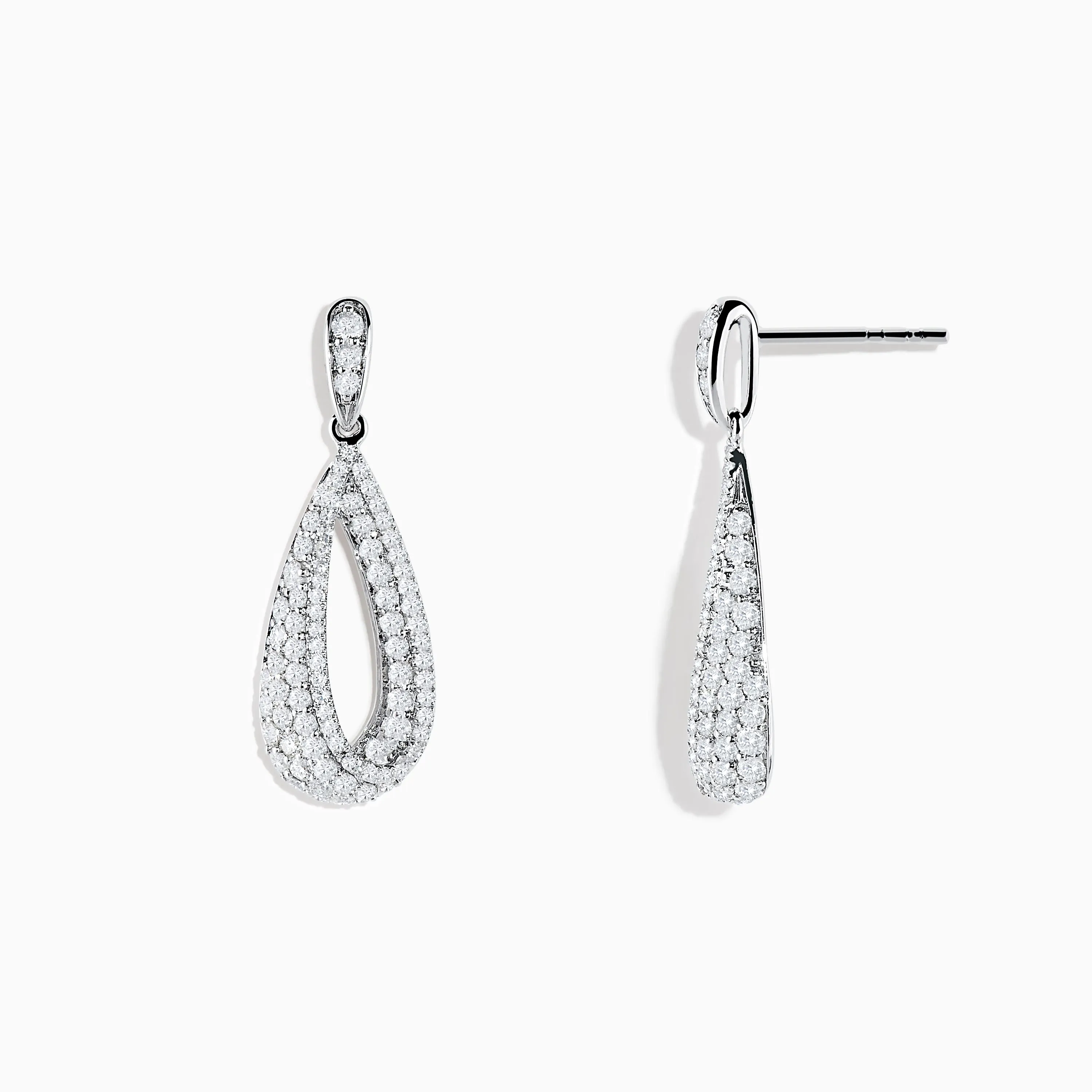 Pave Classica 14K White Gold Diamond Drop Earrings sold by Effy product image thumbnail 2