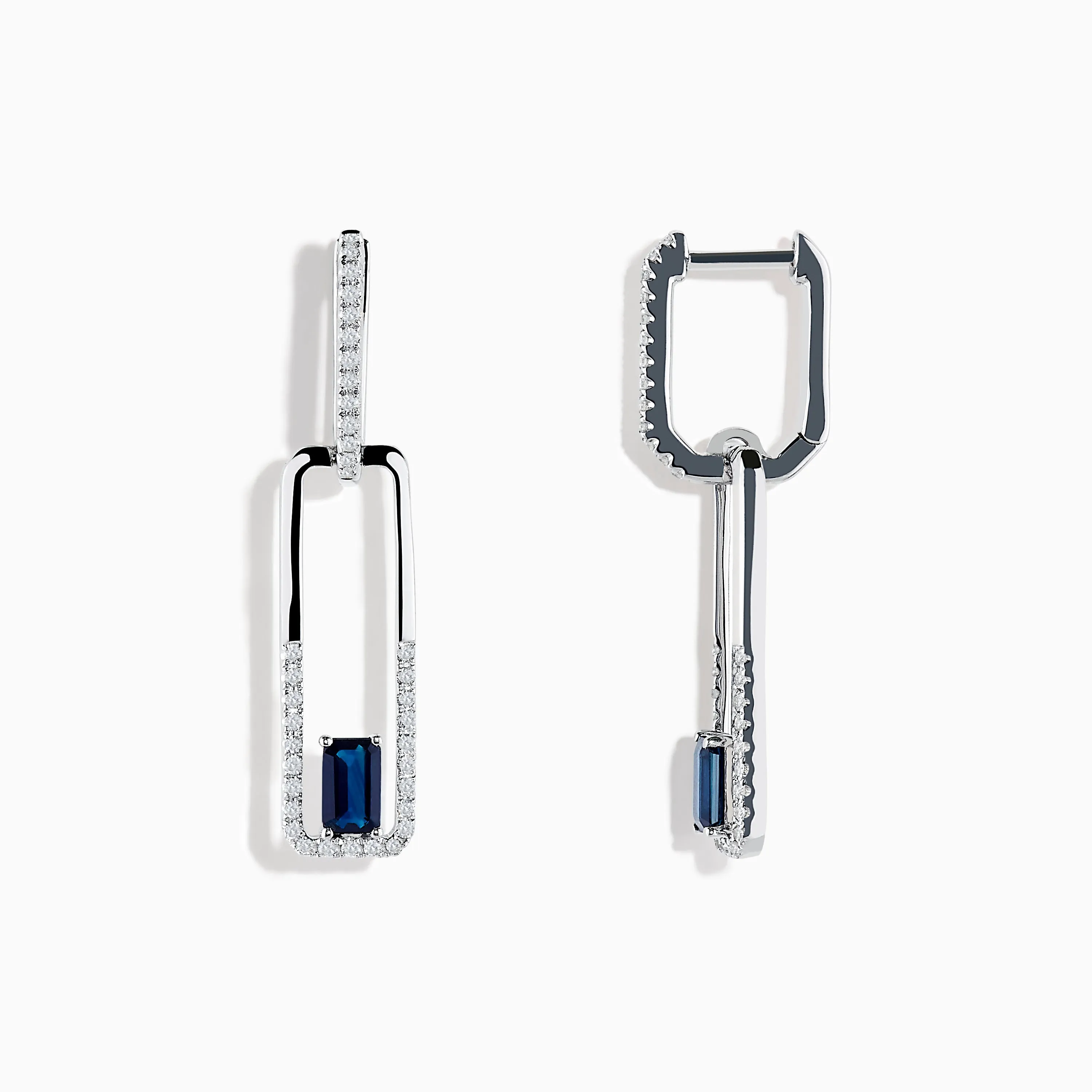 Royale Bleu 14K White Gold Sapphire and Diamond Drop Earrings sold by Effy product image thumbnail 2