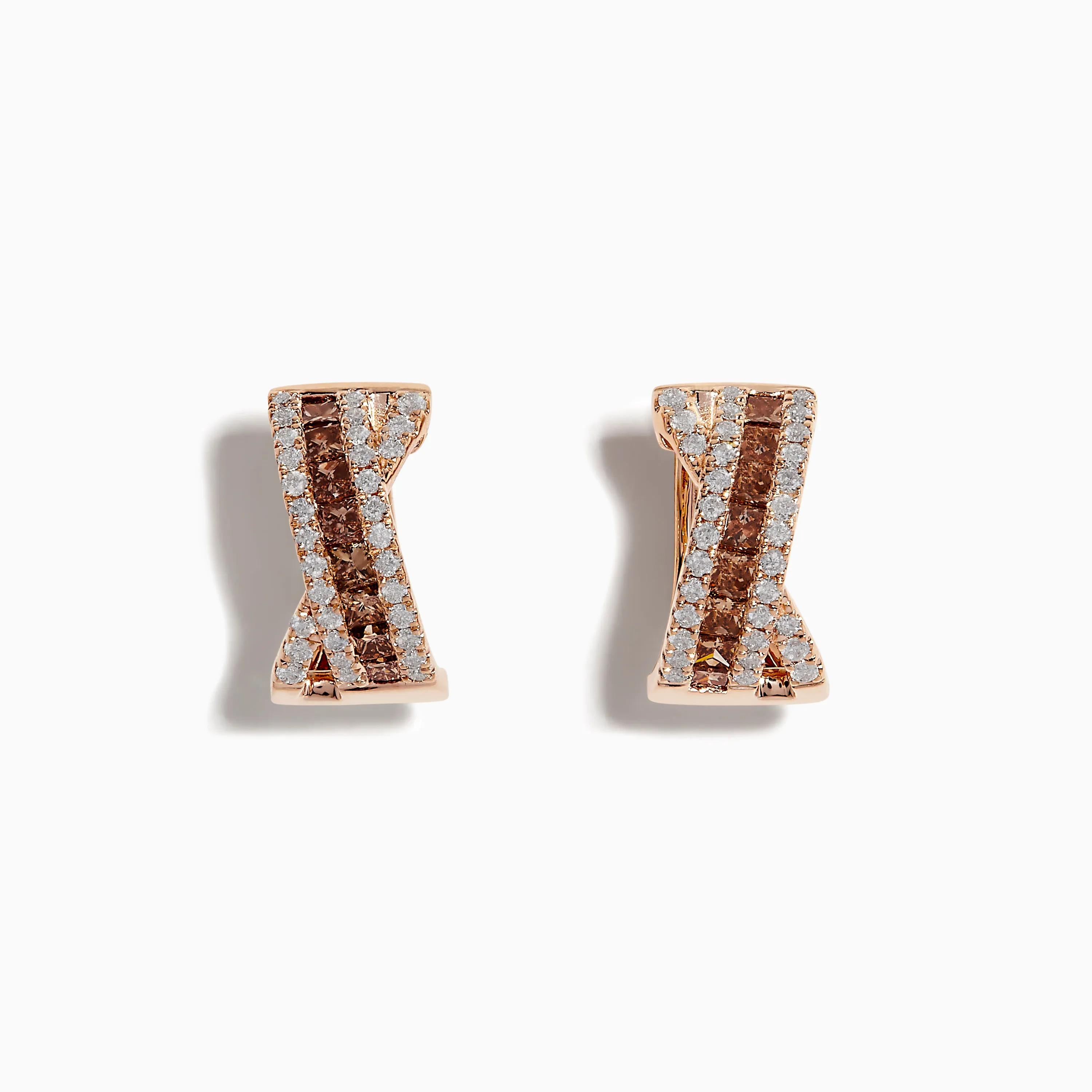 14K Rose Gold Espresso and White Diamond Earrings sold by Effy