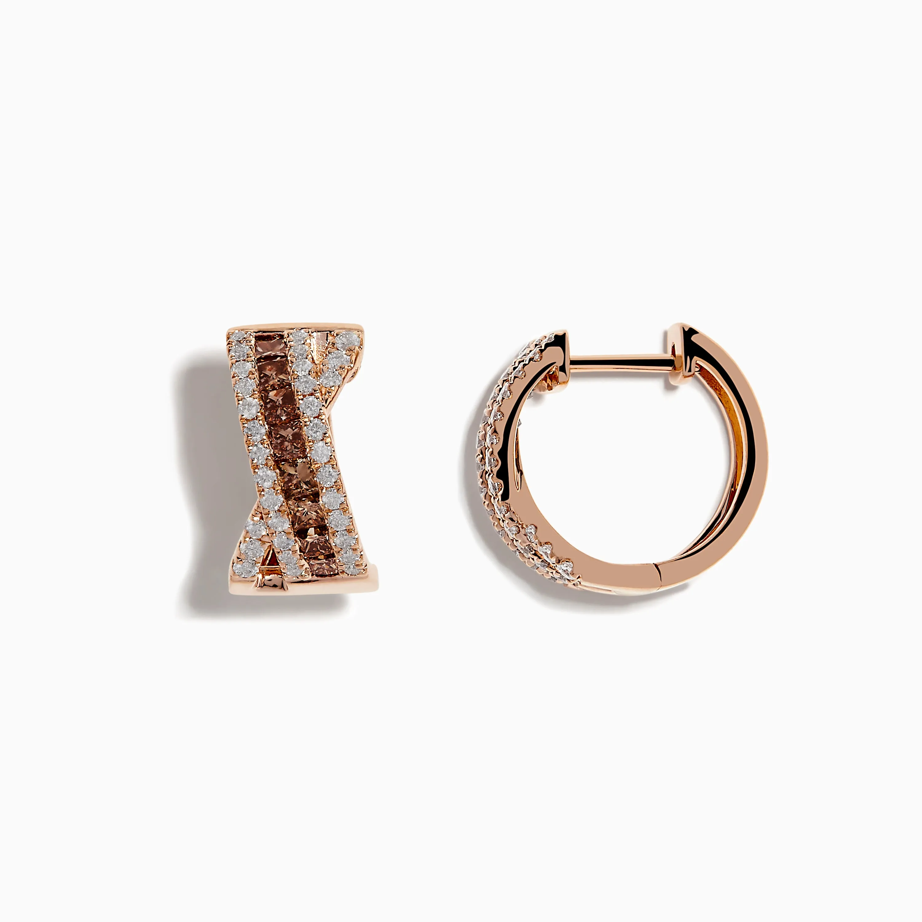 14K Rose Gold Espresso and White Diamond Earrings sold by Effy product image thumbnail 2