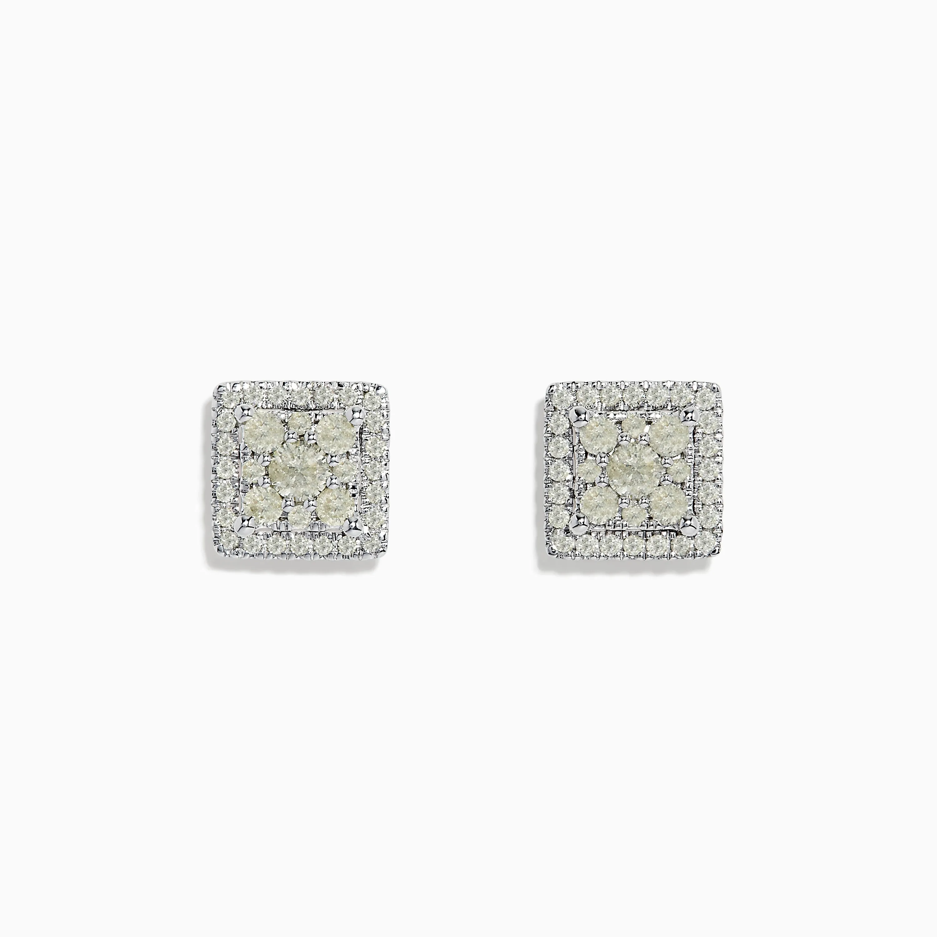 Bouquet 14K White Gold Square Diamond Cluster Stud Earrings 0.97 TCW sold by Effy