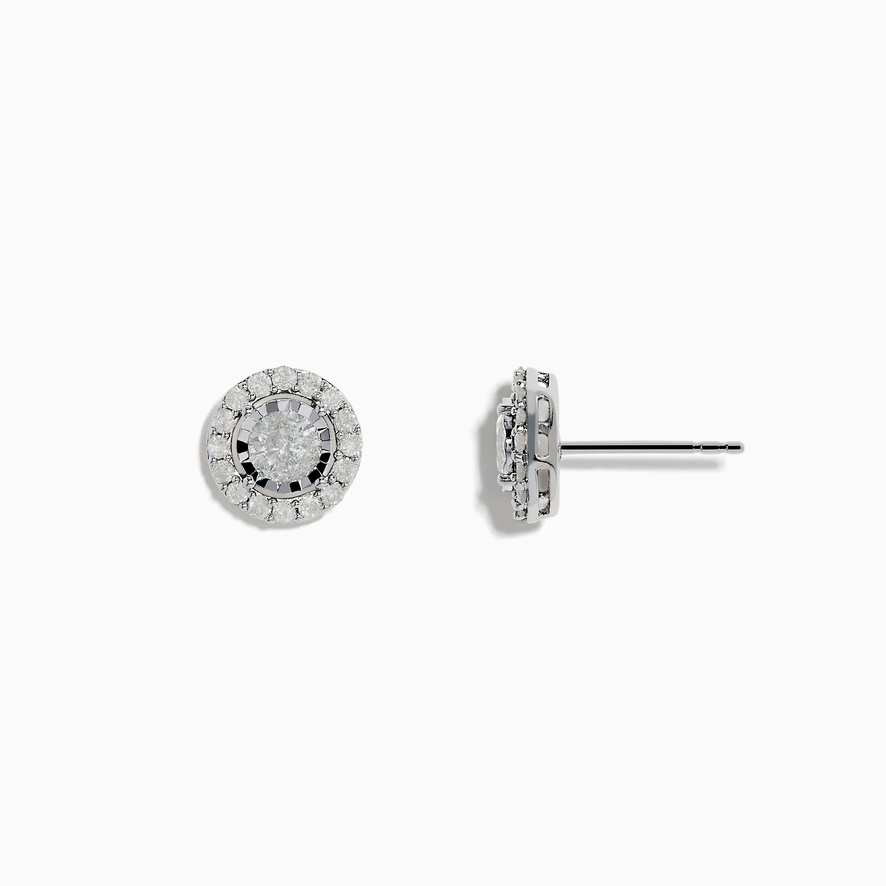 Pave Classica 14K White Gold Diamond Halo Stud Earrings 0.98 TCW sold by Effy product image thumbnail 2