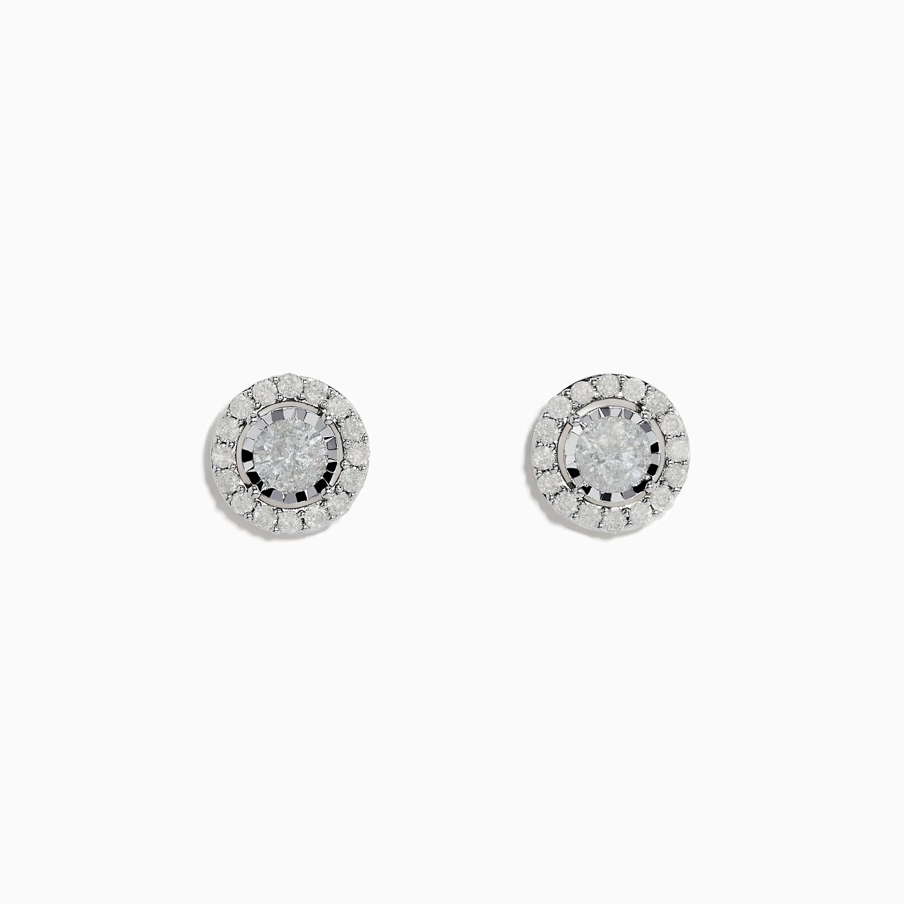 Pave Classica 14K White Gold Diamond Halo Stud Earrings 0.98 TCW sold by Effy