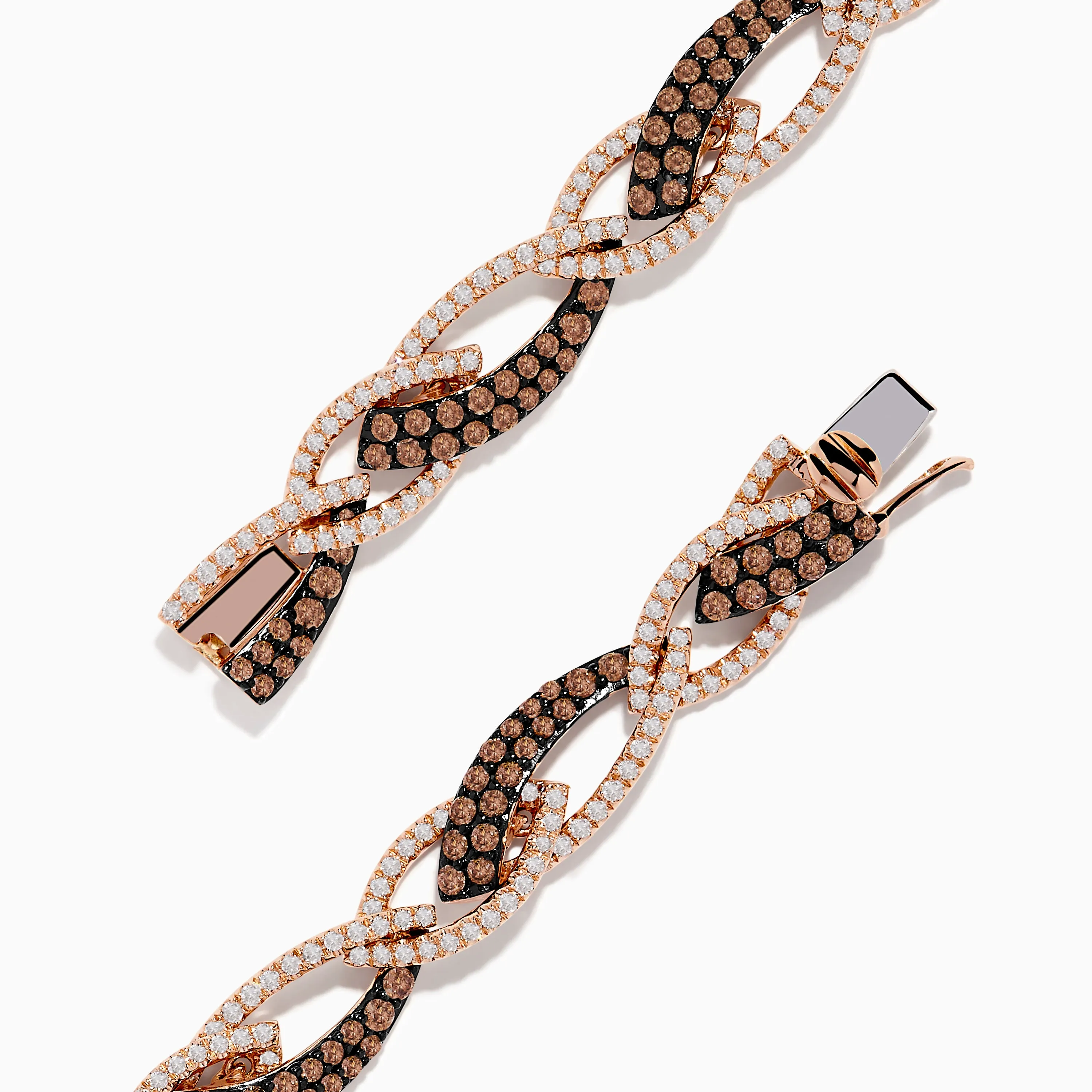 14K Rose Gold Espresso and White Diamond Tennis Bracelet 3.33 TCW sold by Effy product image thumbnail 2