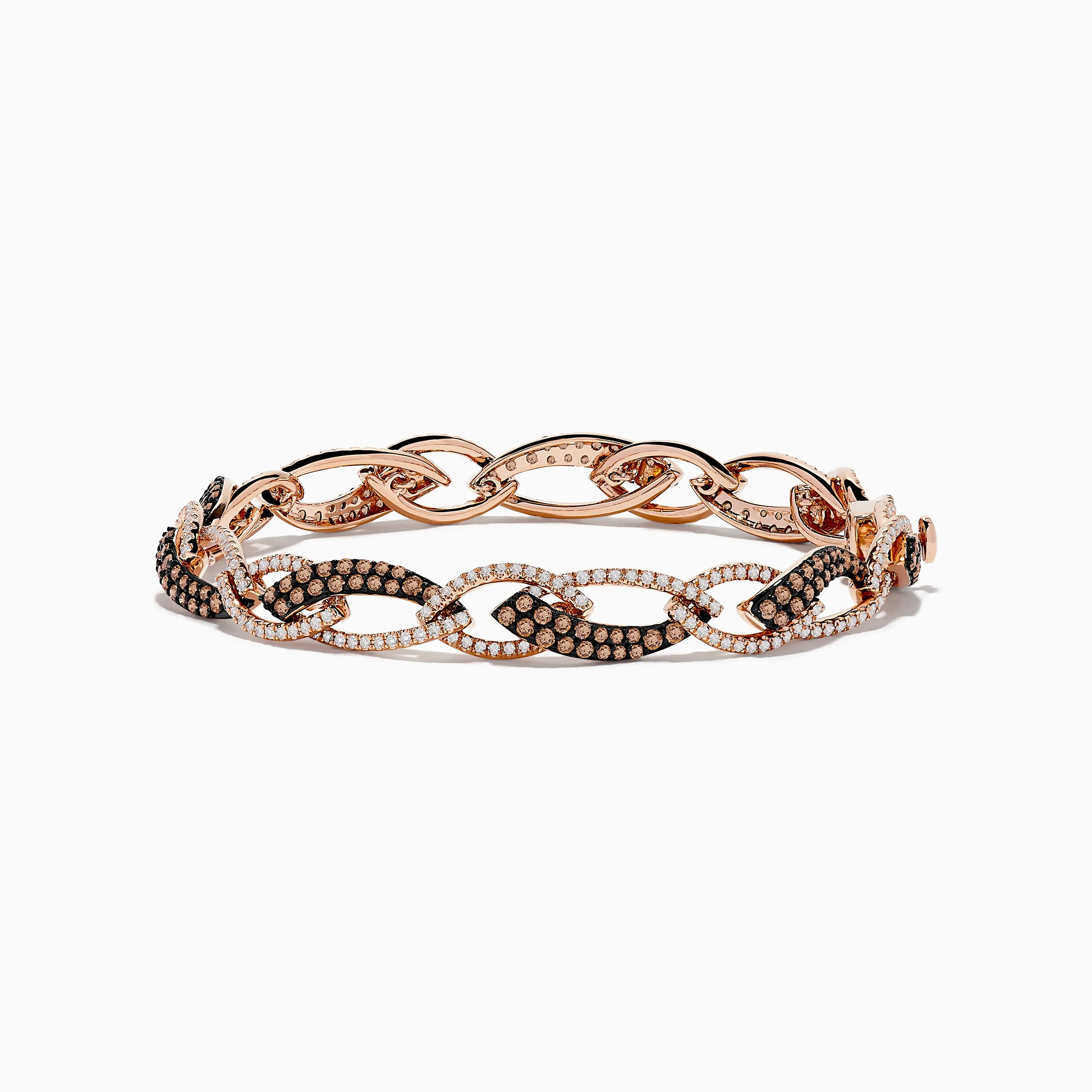 14K Rose Gold Espresso and White Diamond Tennis Bracelet 3.33 TCW sold by Effy