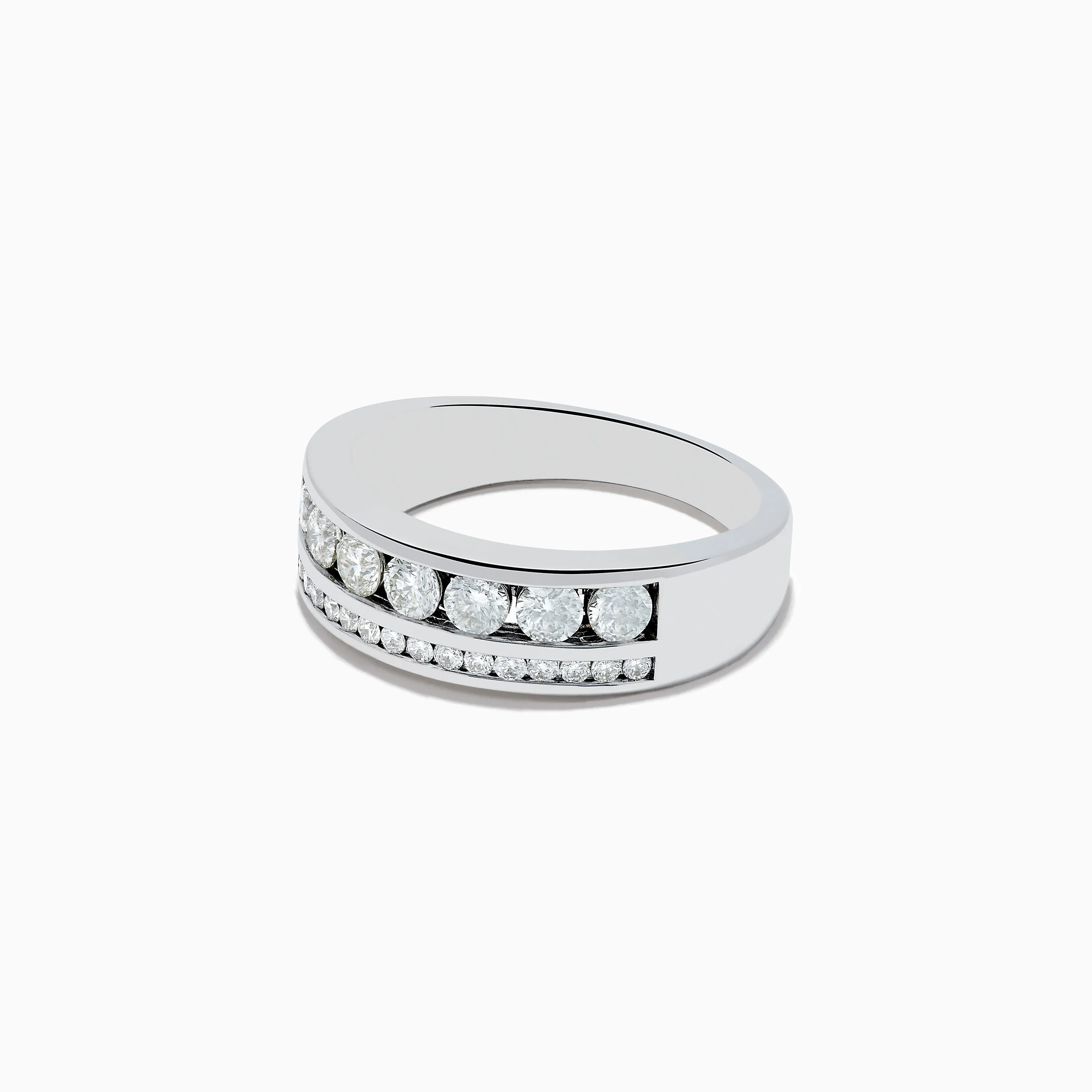 Men's 14K White Gold Diamond Double Channel Set Ring sold by Effy product image thumbnail 2
