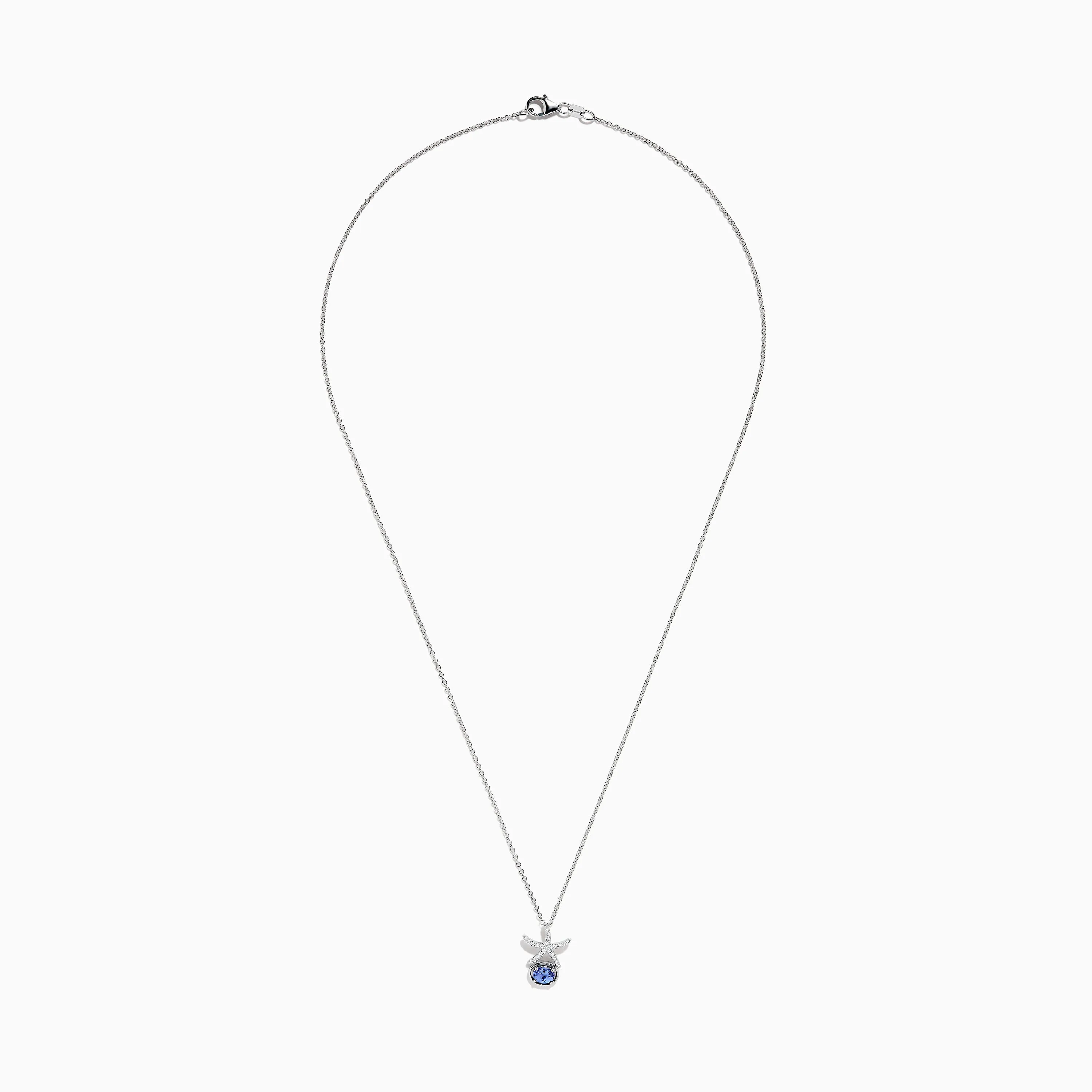 925 Seaside Sterling Silver Diamond and Tanzanite Starfish Pendant sold by Effy product image thumbnail 2