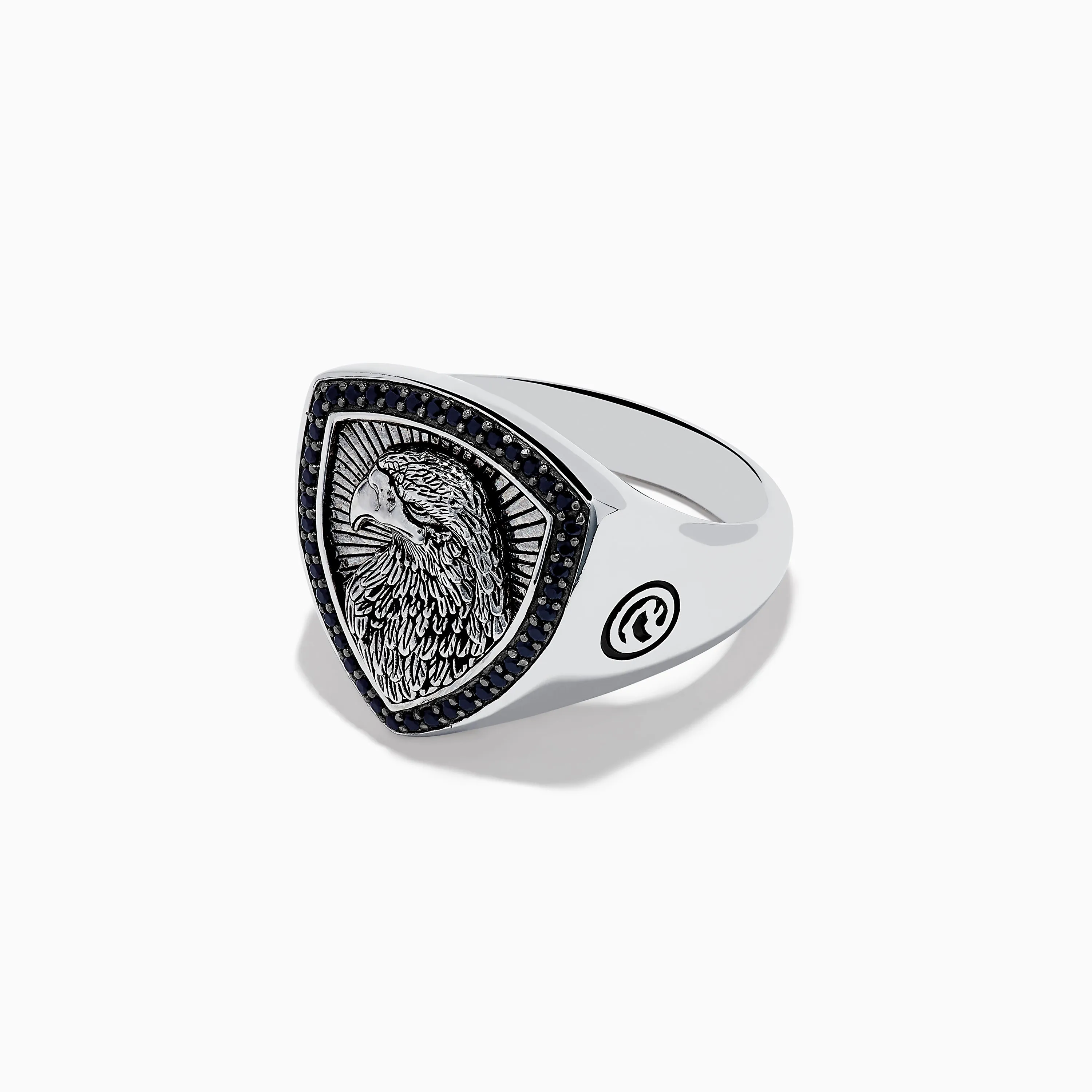Men's 925 Sterling Silver Black Spinel Eagle Shield Ring sold by Effy product image thumbnail 2