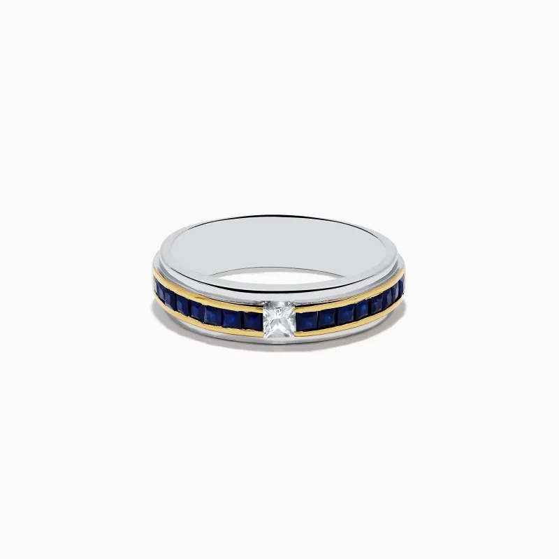 925 Men's Sterling Silver Sapphire Ring sold by Effy