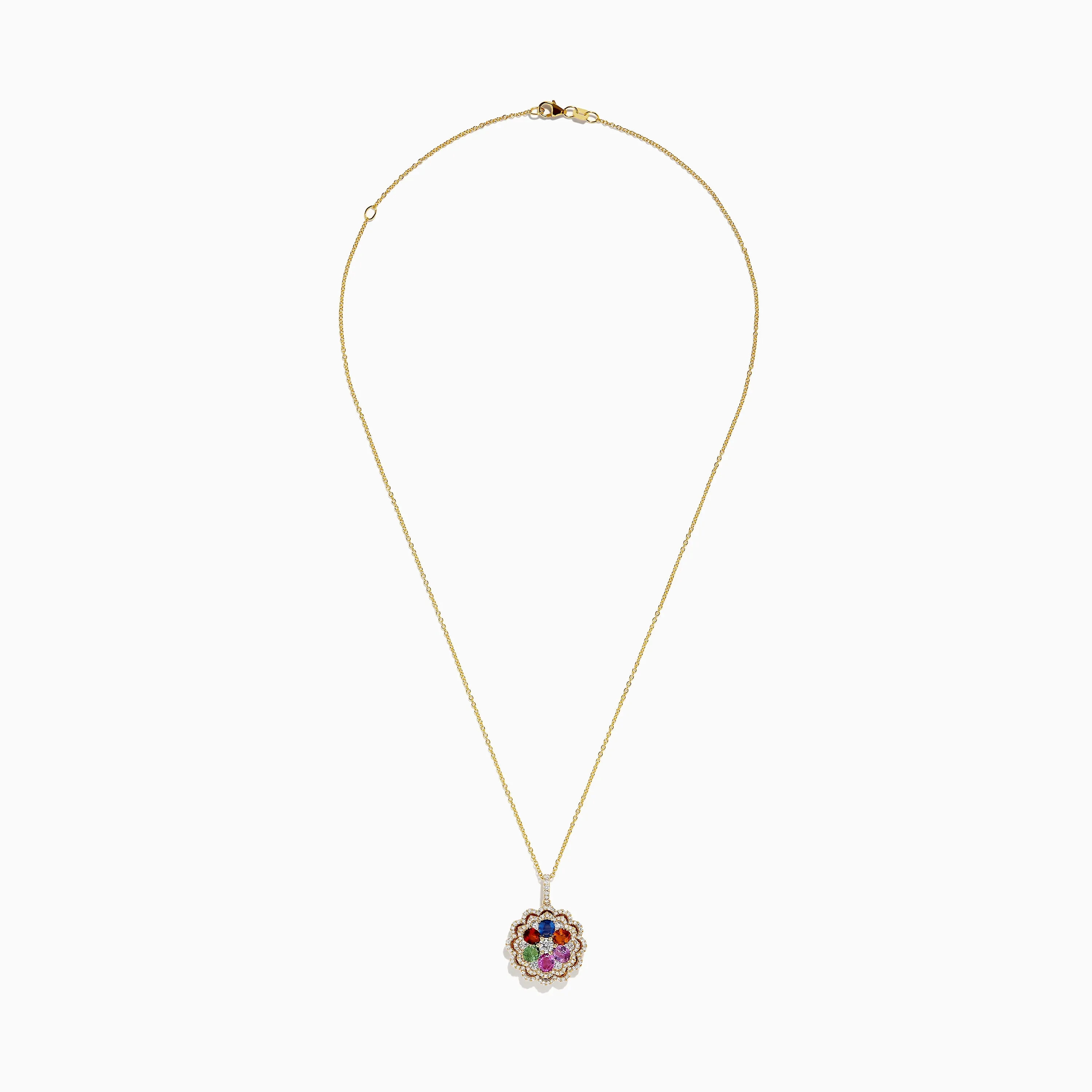 Watercolors 14K Yellow Gold Multi Sapphire and Diamond Pendant sold by Effy product image thumbnail 2