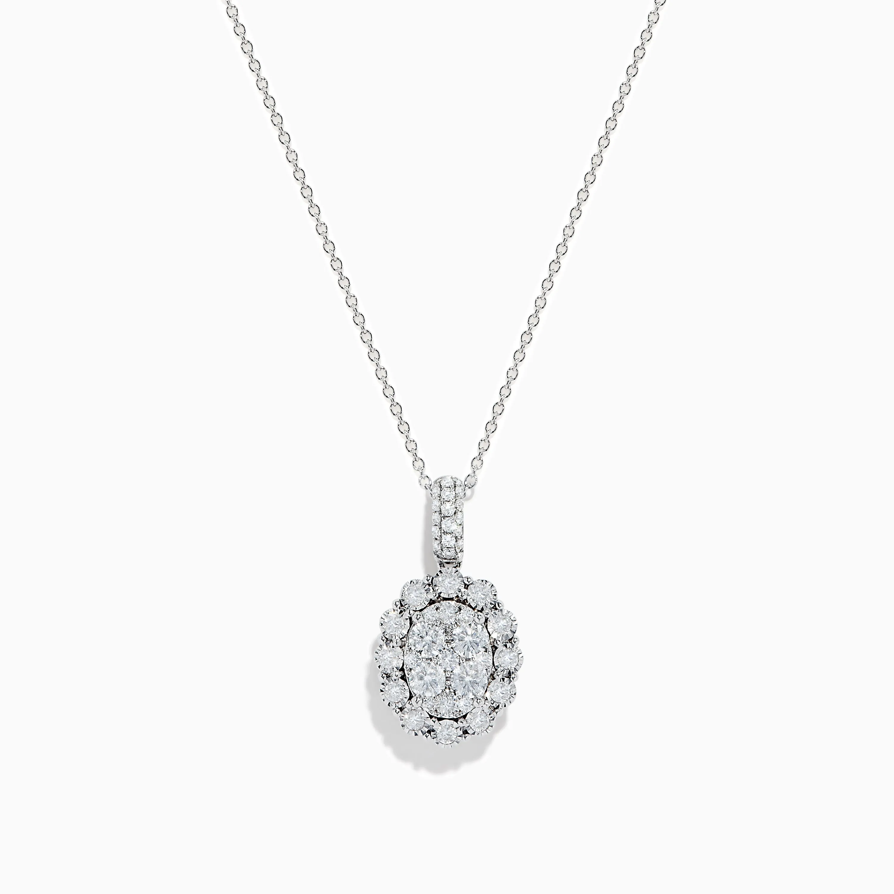 Bouquet 14K White Gold Oval Diamond Pendant sold by Effy