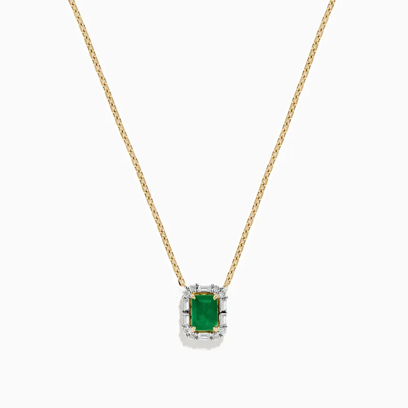 Brasilica 14K Yellow Gold Emerald and Diamond Necklace sold by Effy