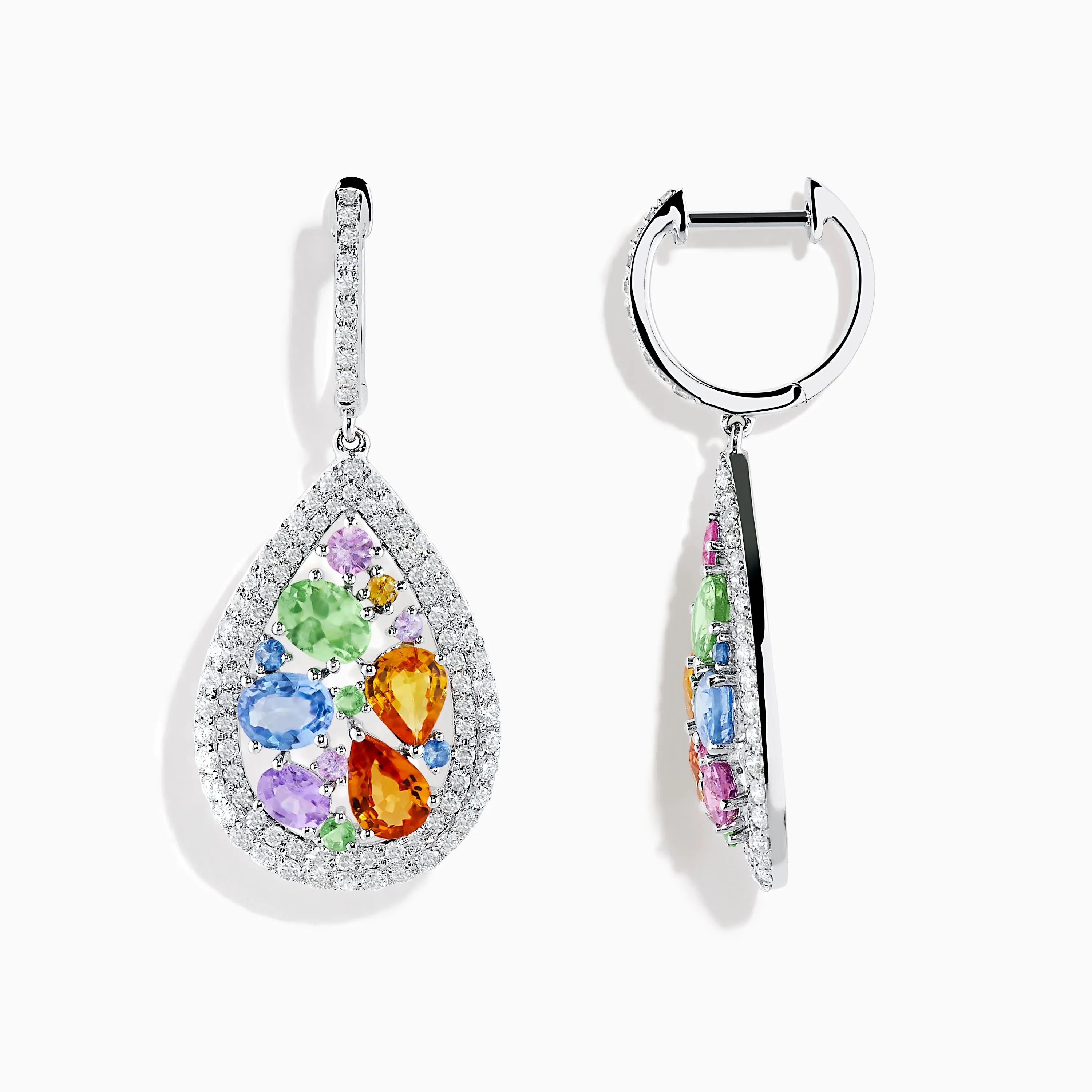Watercolors 14K White Gold Multi Sapphire and Diamond Earrings sold by Effy product image thumbnail 2