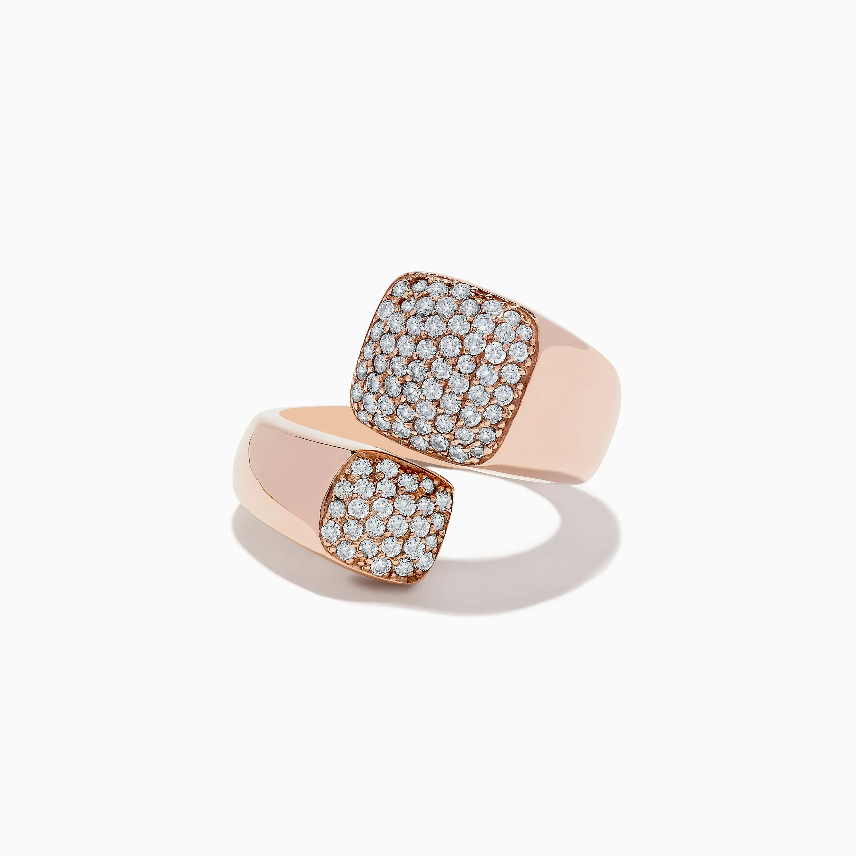 Pave Rose 14K Rose Gold Diamond Bipass Ring sold by Effy