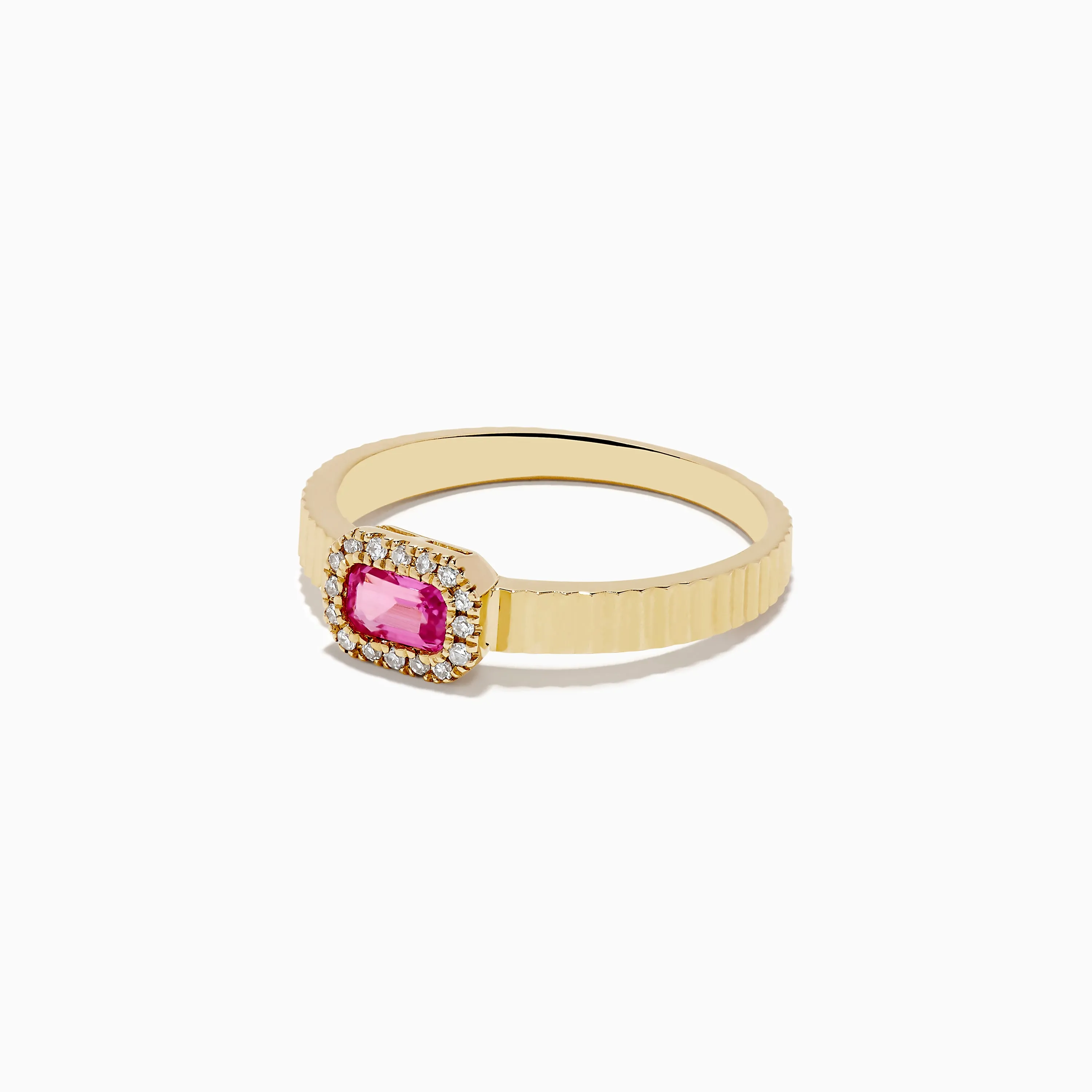 14K Yellow Gold Pink Sapphire and Diamond Ring sold by Effy product image thumbnail 2