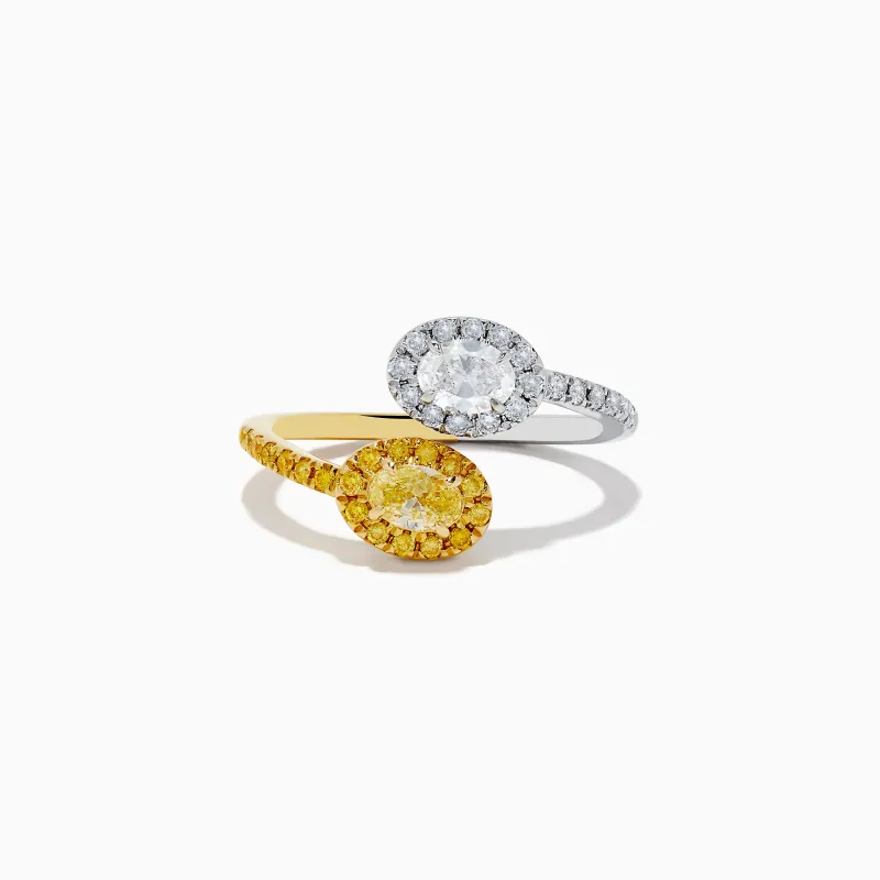 Duo 14K 2-Tone Gold Yellow and White Diamond Toi Et Moi Ring sold by Effy